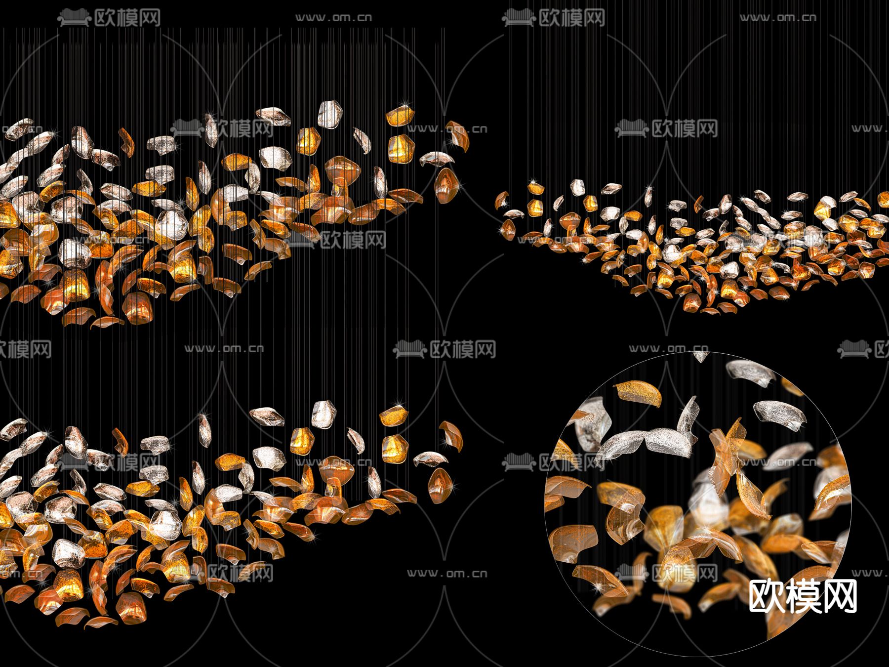 轻奢吊灯 装饰灯3d模型下载