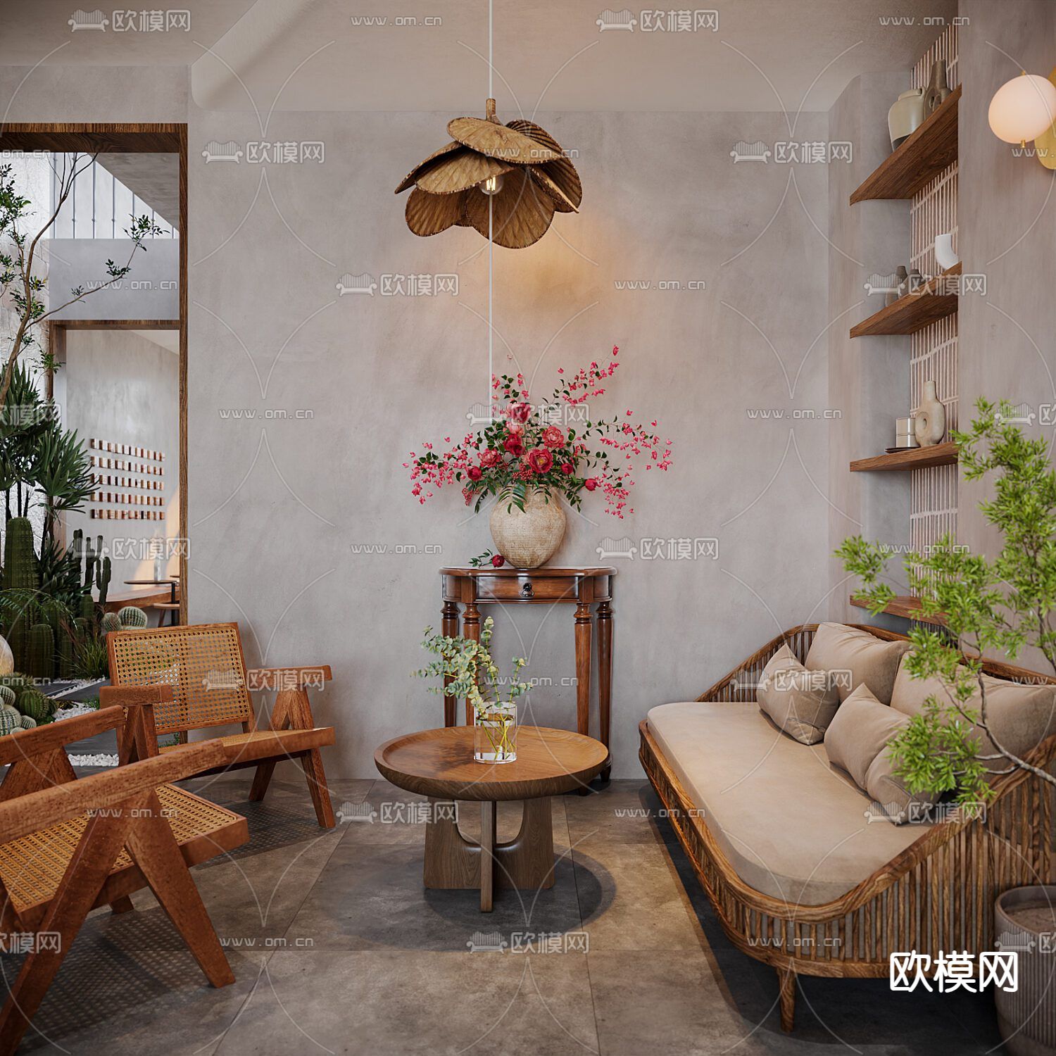 中古风茶馆 咖啡厅3d模型下载（渲染图5）