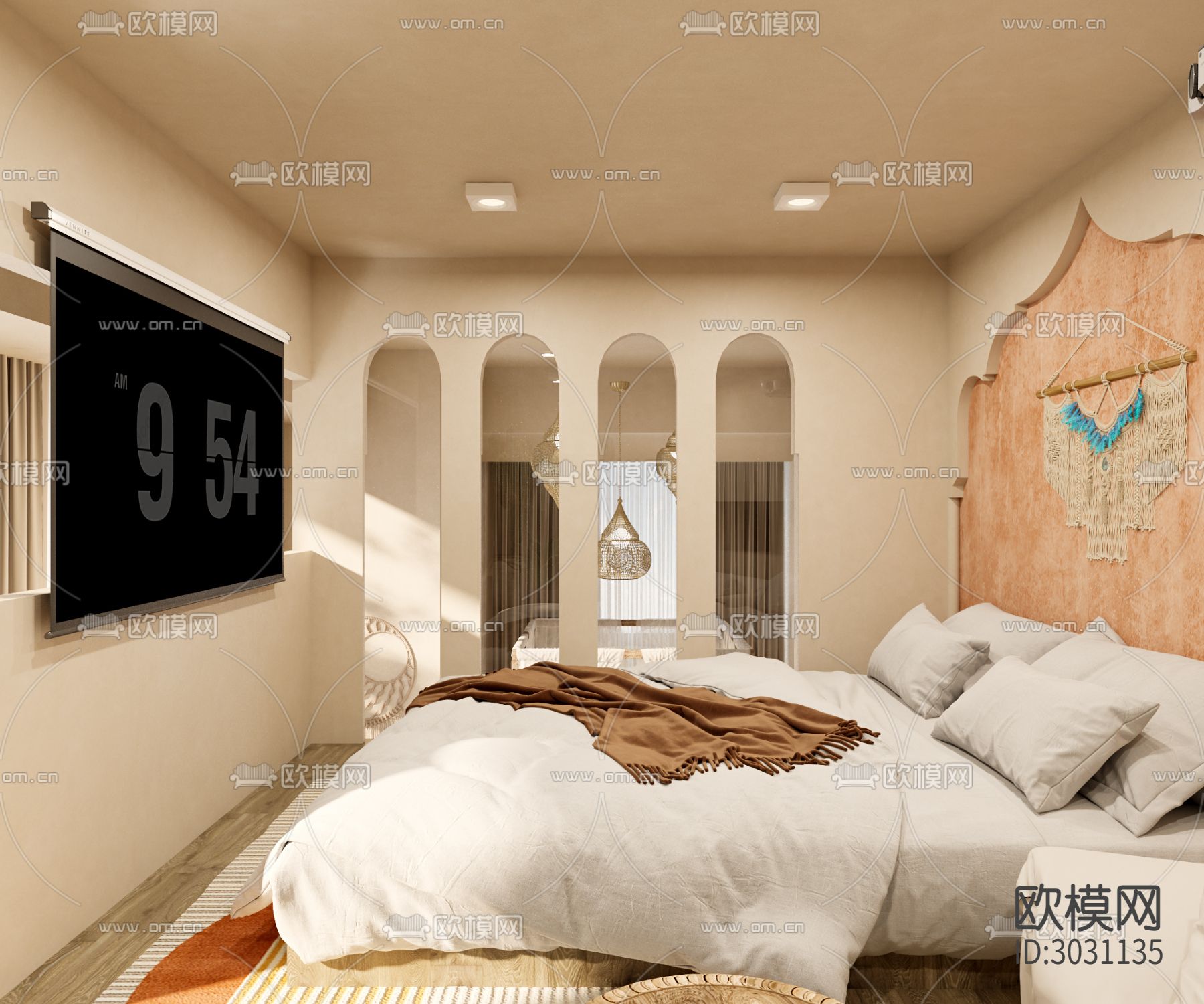 摩洛哥风格民宿客房效果图下载（渲染图5）