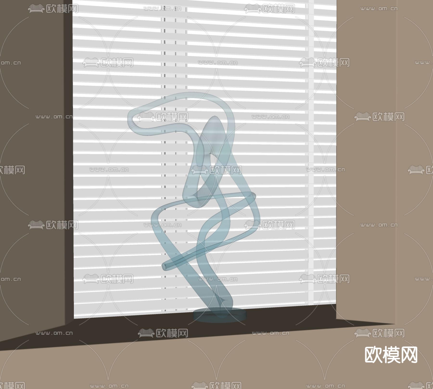 抽象雕塑 摆件su模型下载（渲染图2）