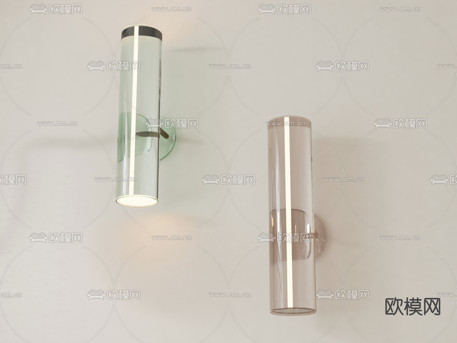 条形壁灯su模型下载（渲染图1）