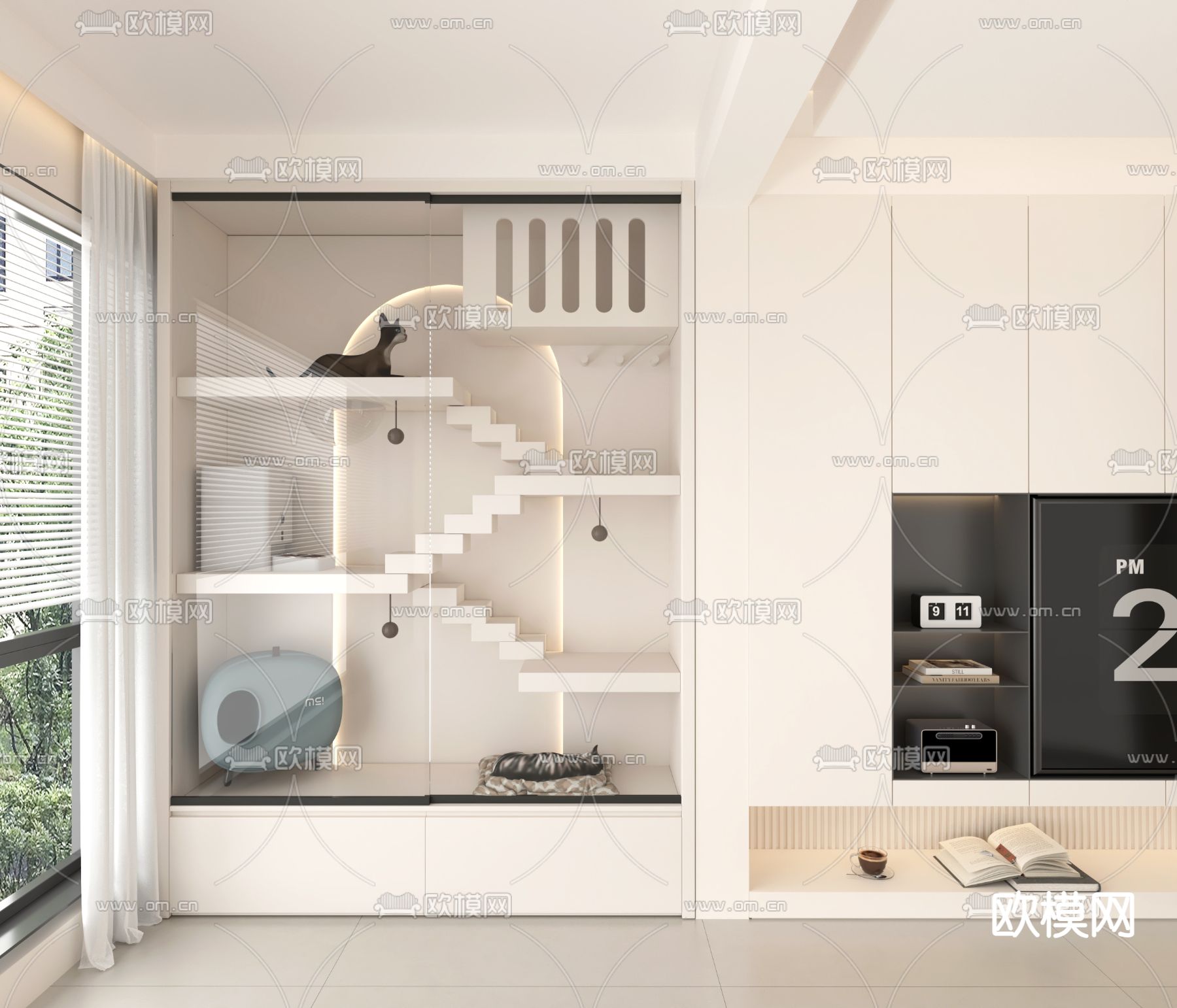 宠物柜 阳台柜 猫咪别墅3d模型下载