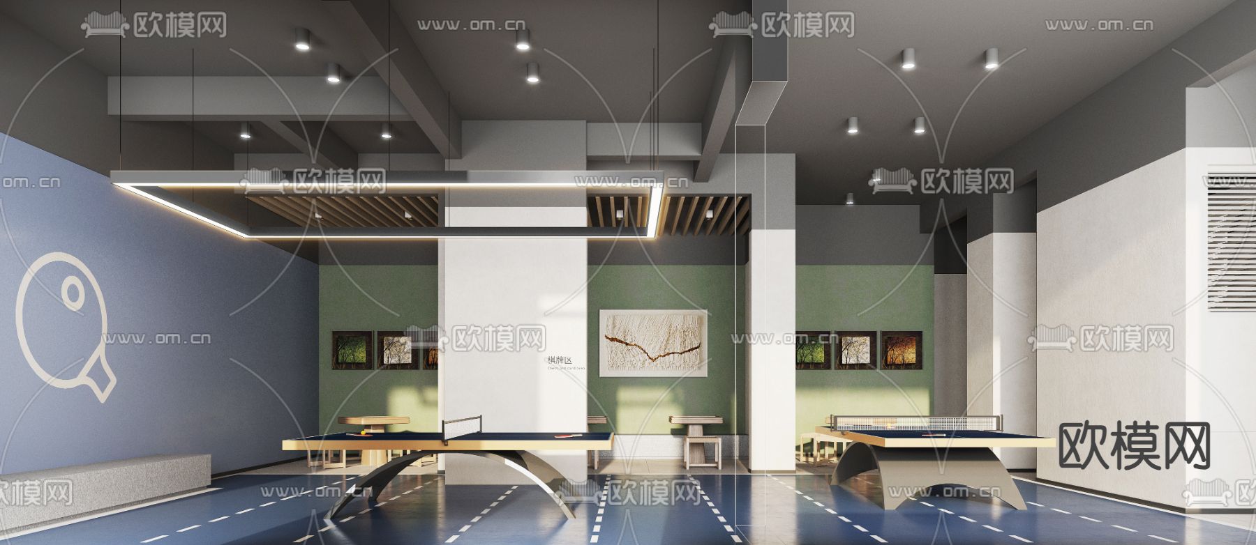 乒乓球室3d模型下载