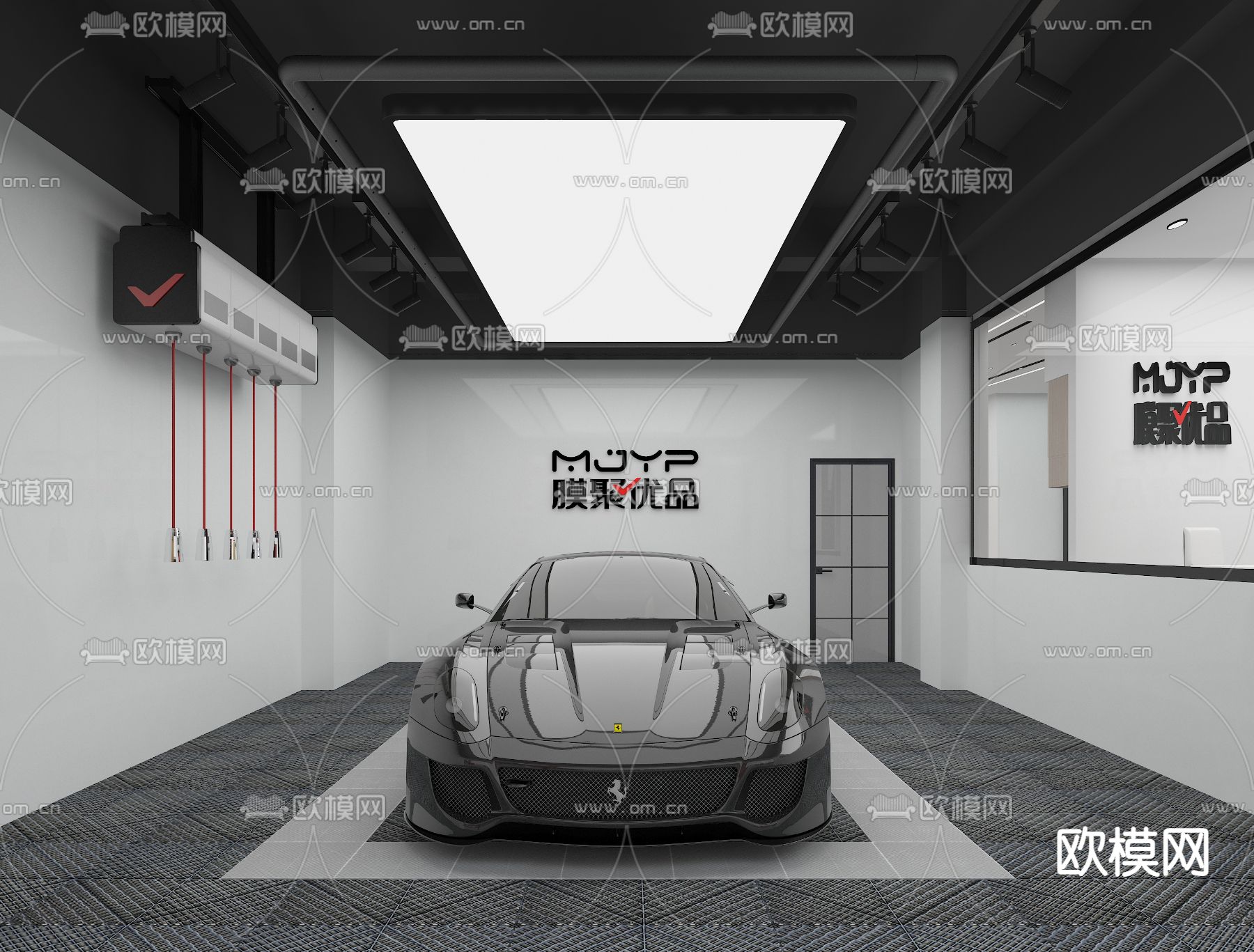 汽车美容店 汽修店 洗车店3d模型下载（渲染图4）