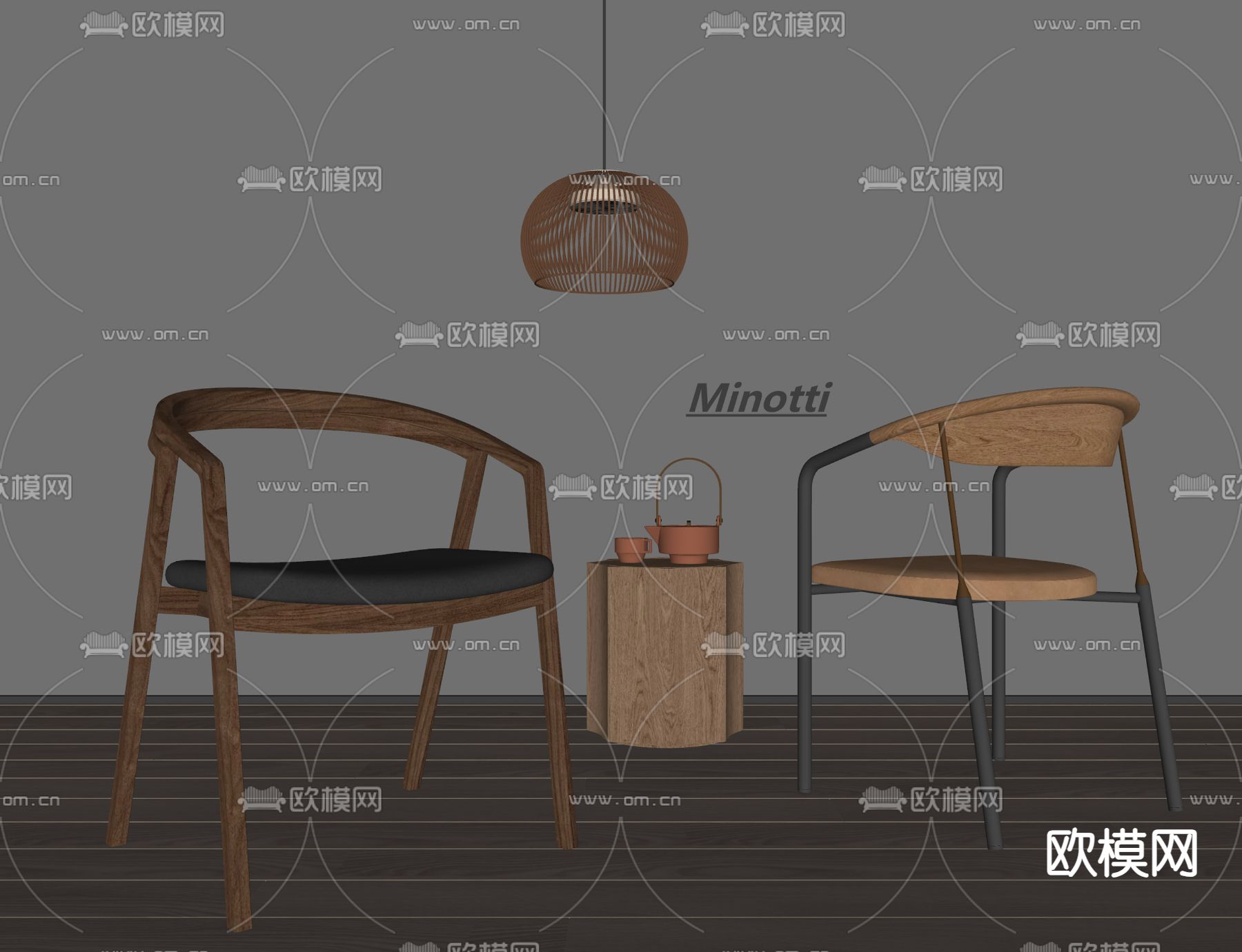 现代餐椅 椅子su模型下载（渲染图2）