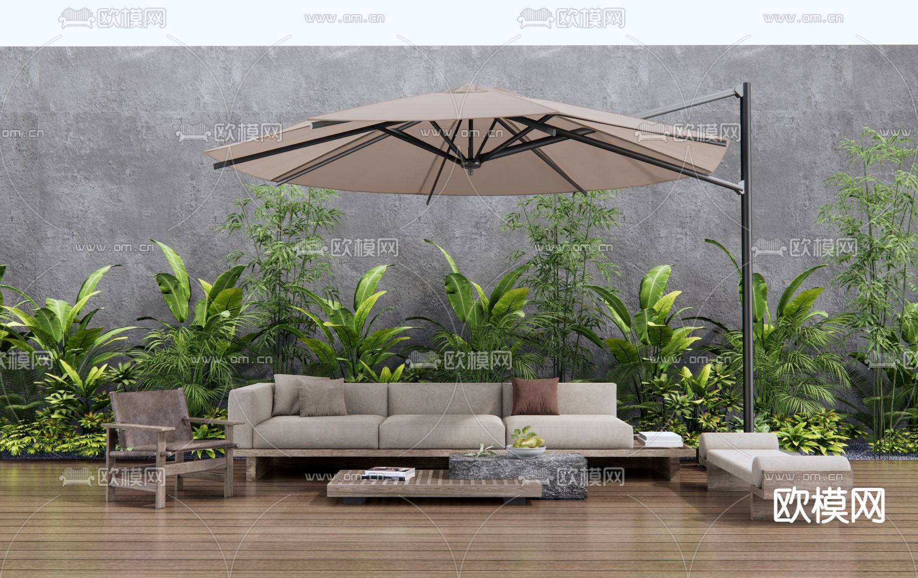 户外沙发 庭院沙发3d模型下载