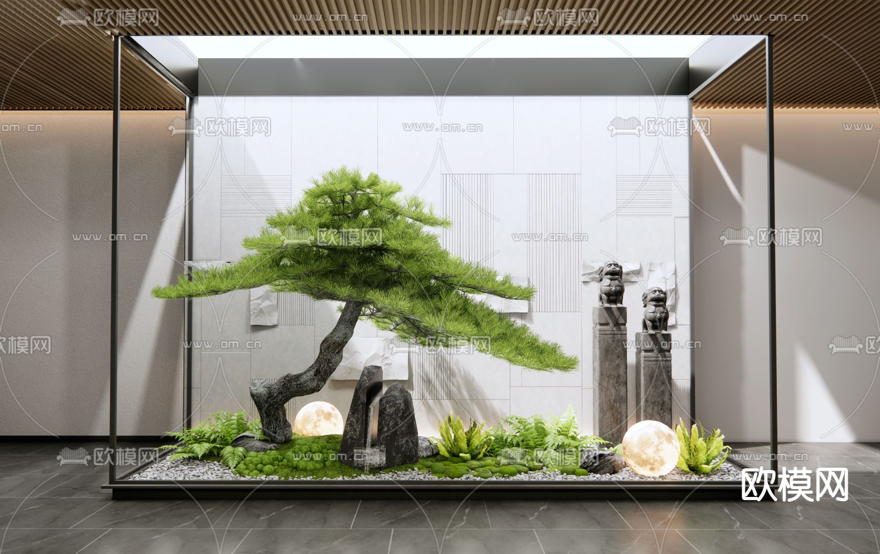 室内造景 植物堆 松树3d模型下载