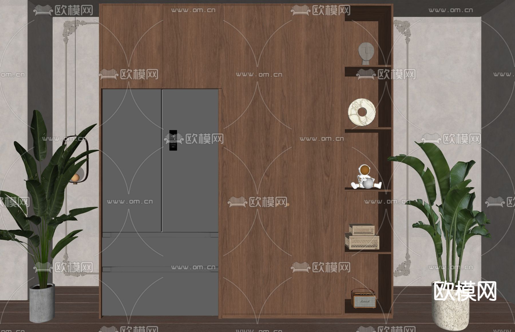 北欧冰箱柜su模型下载（渲染图2）