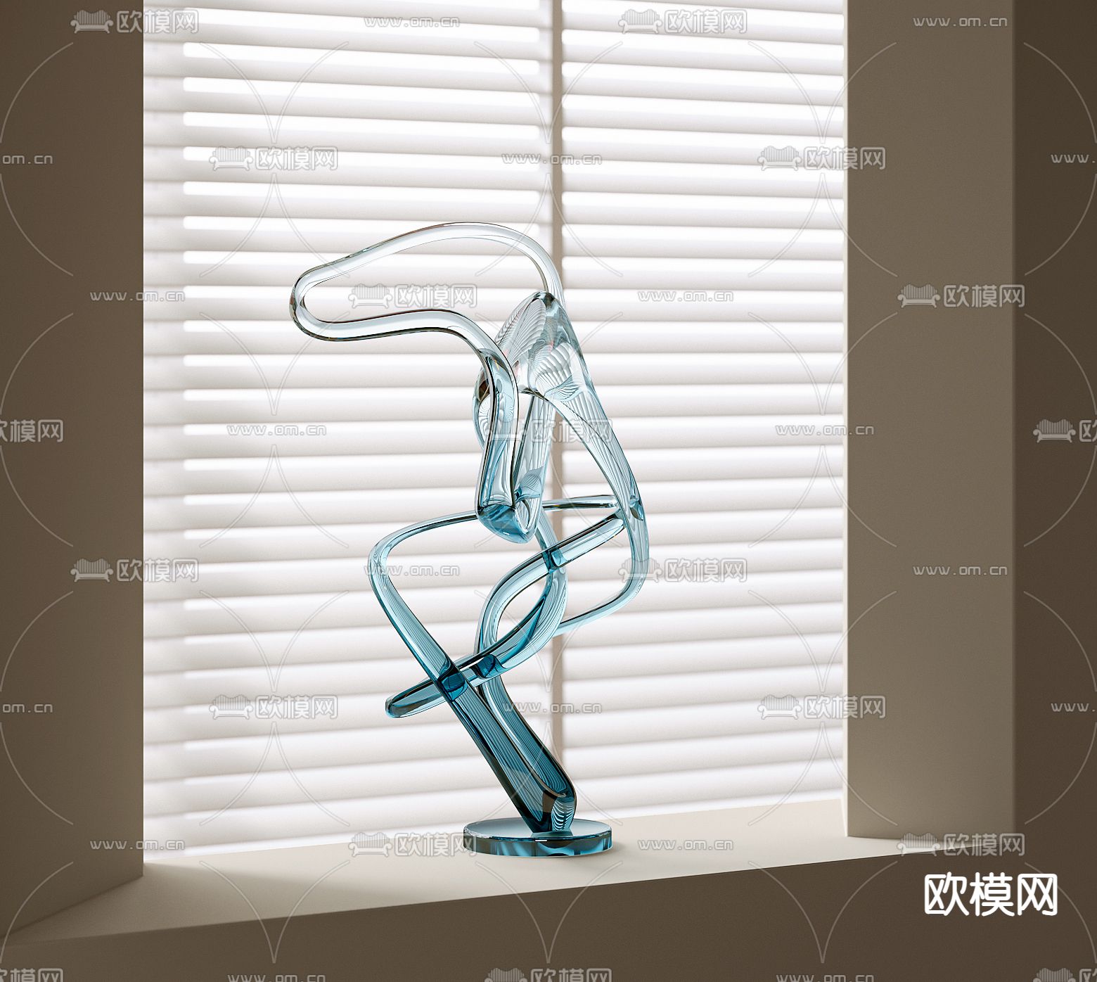 抽象雕塑 摆件su模型下载（渲染图1）