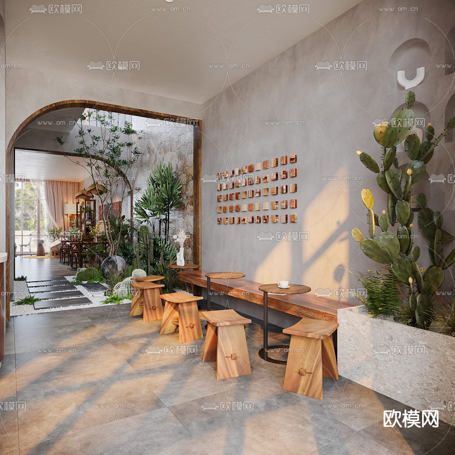 中古风茶馆 咖啡厅3d模型下载（渲染图3）