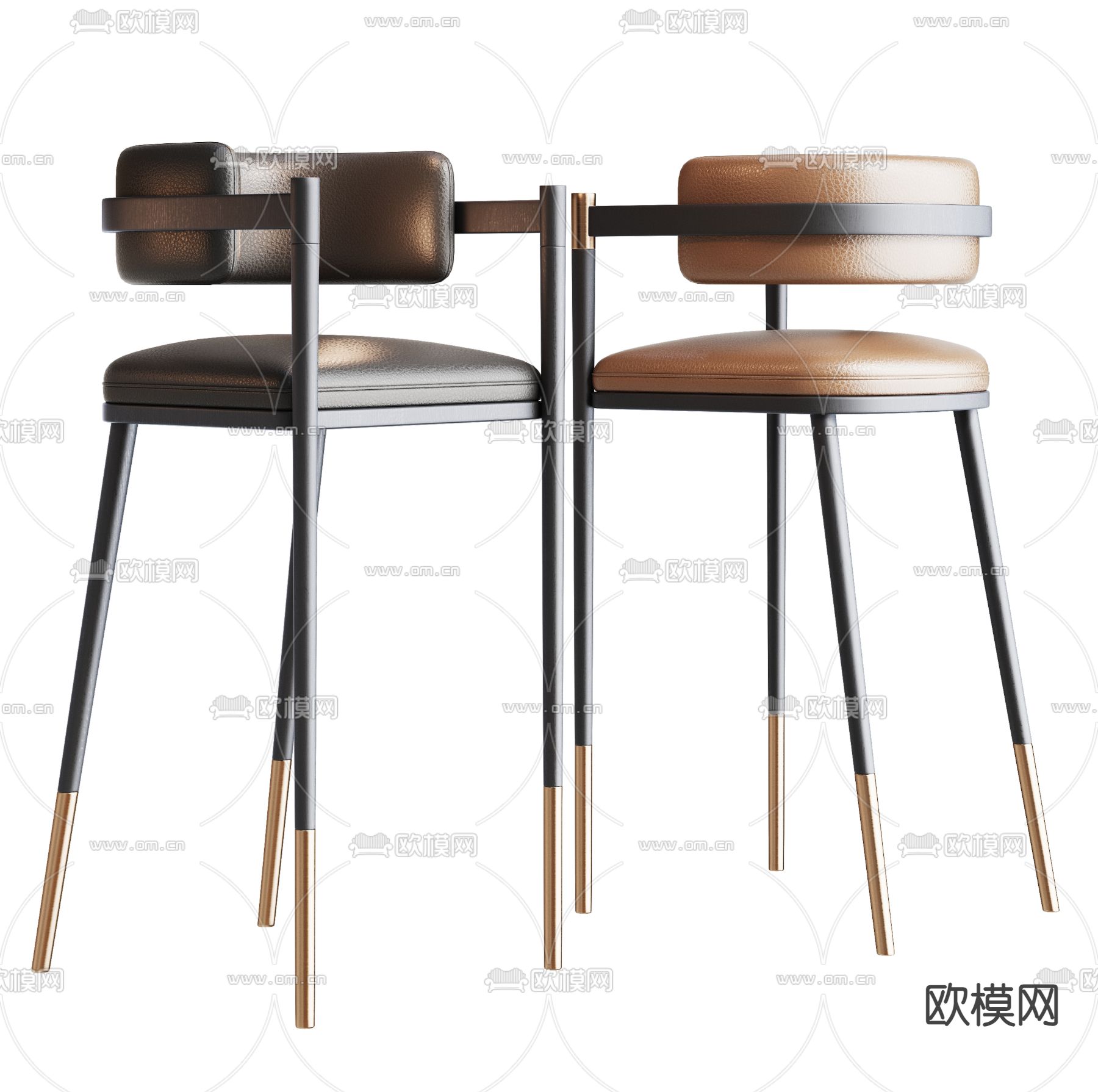 皮革吧椅 吧凳 高脚凳3d模型下载