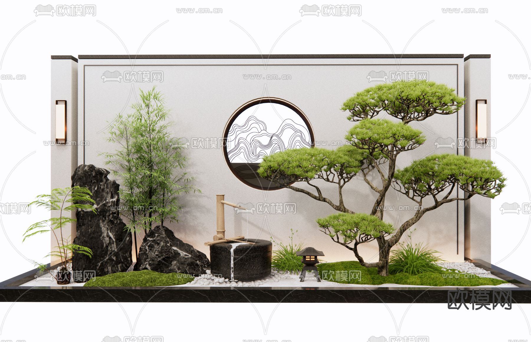 室内造景 植物堆3d模型下载