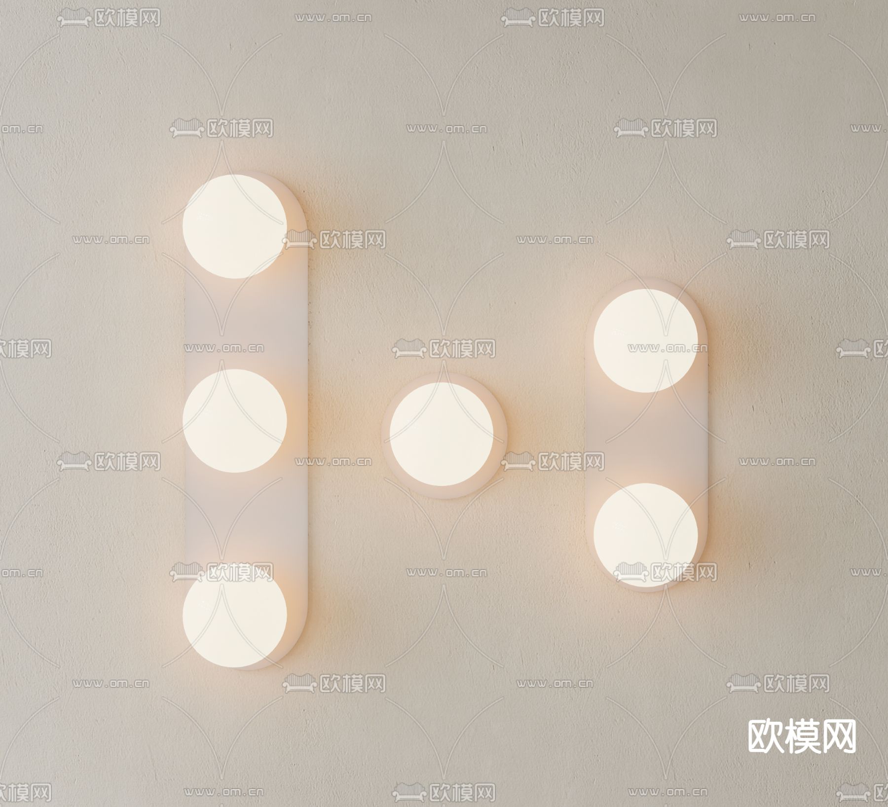 奶油风壁灯3d模型下载