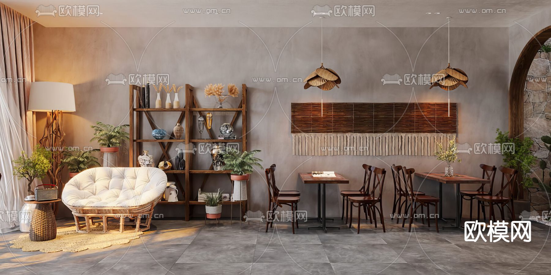 中古风茶馆 咖啡厅3d模型下载（渲染图10）