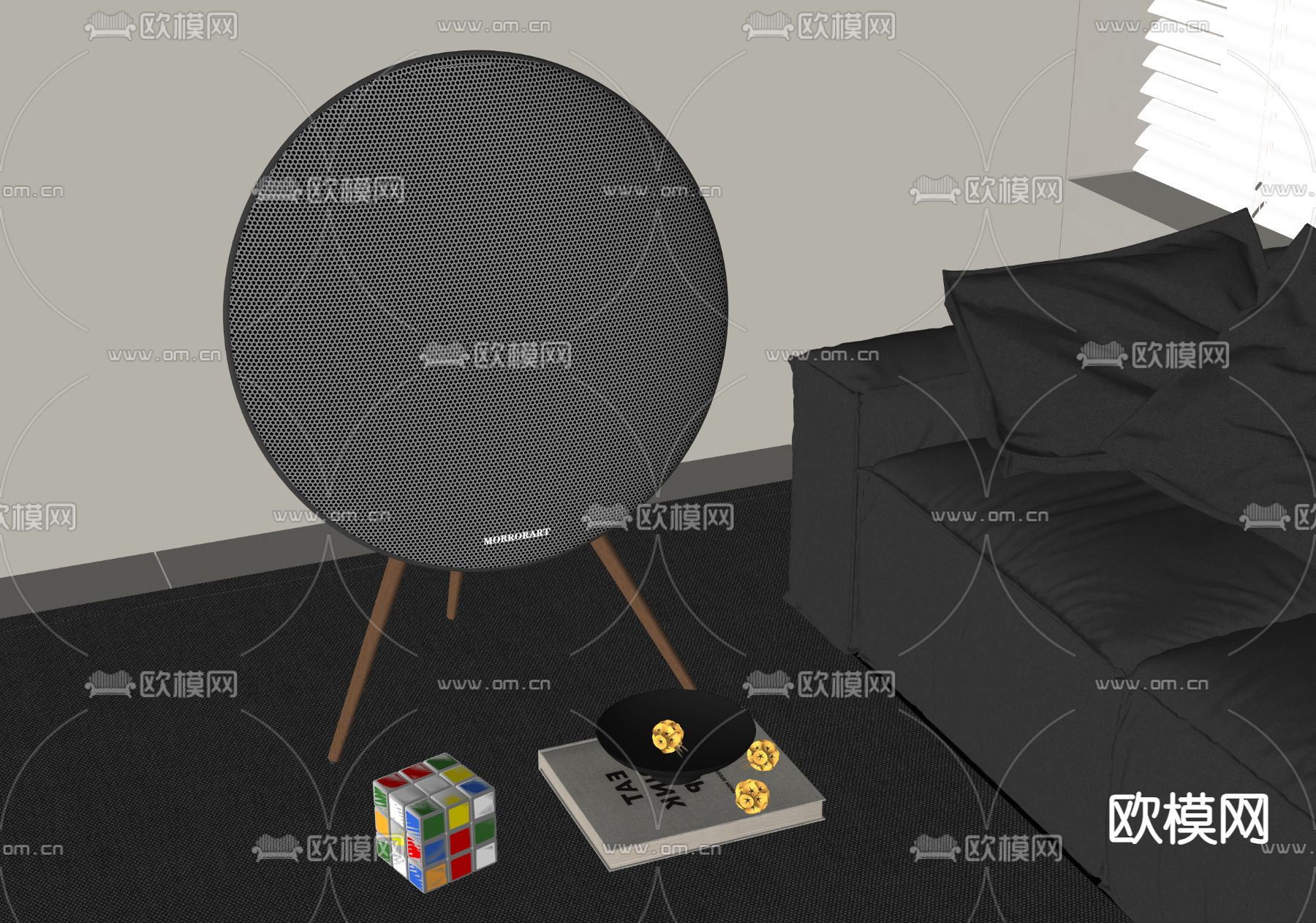 MORRORART音箱 蓝牙音响su模型下载（渲染图2）