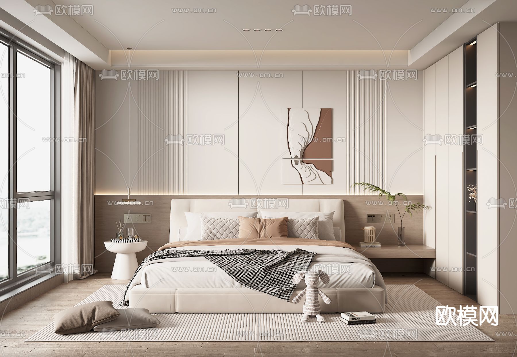 现代卧室 主卧 主人房3d模型下载