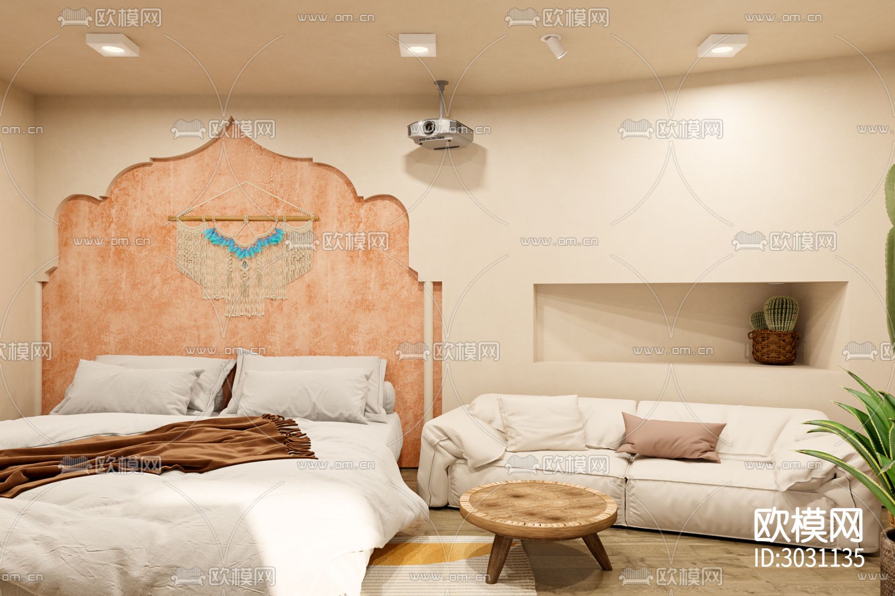 摩洛哥风格民宿客房效果图下载（渲染图2）