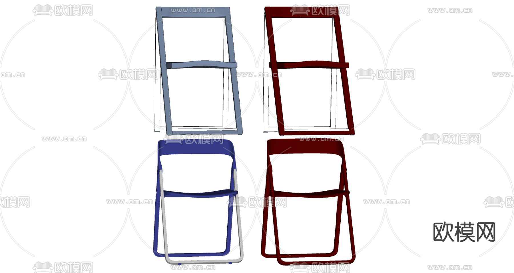 现代椅子 折叠椅su模型下载（渲染图2）