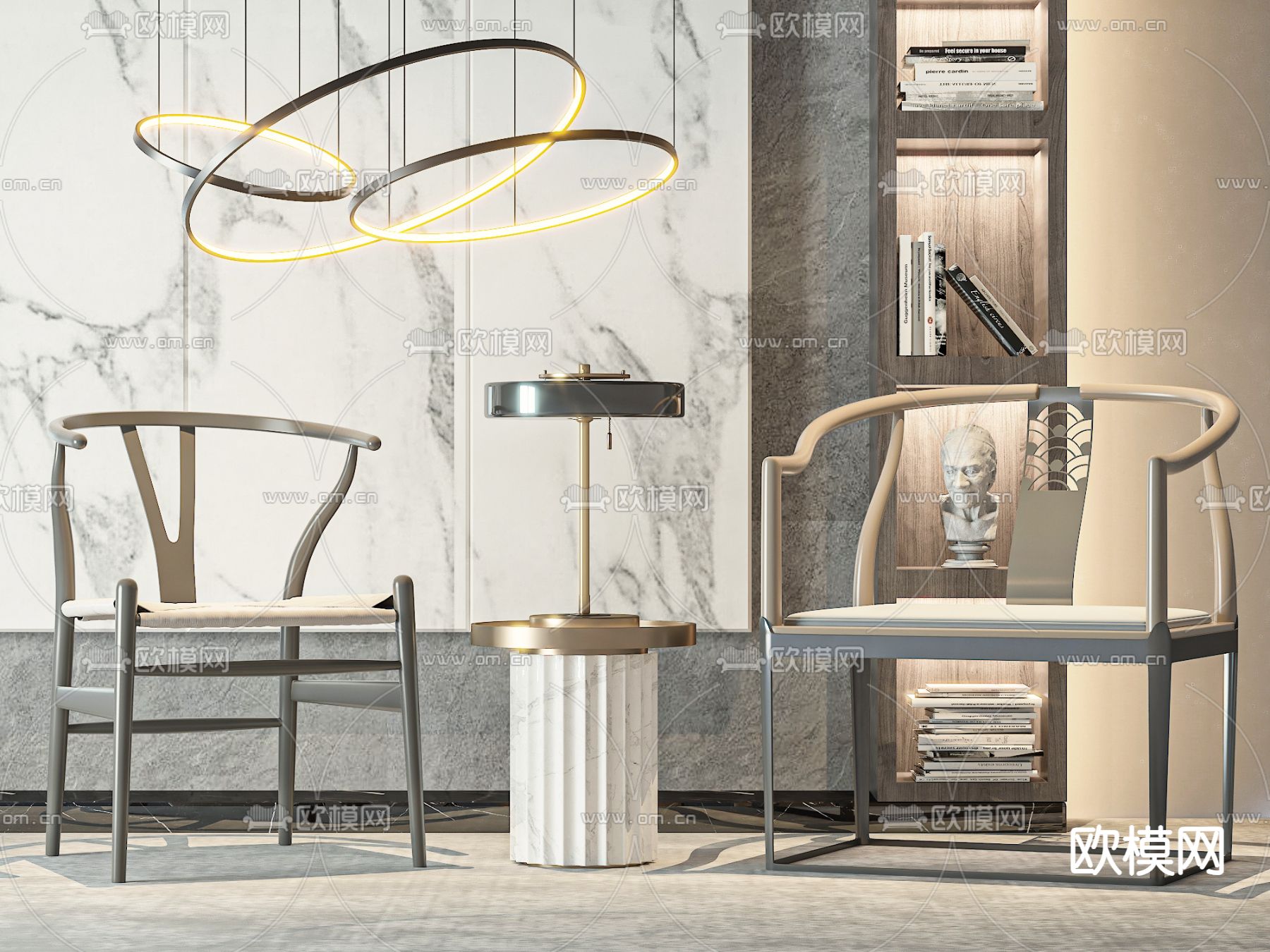 新中式椅子 单椅 圈椅3d模型下载