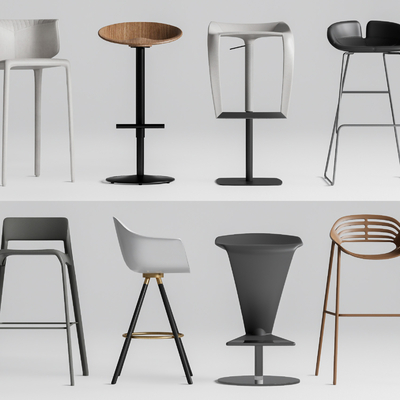 现代吧椅 吧凳 高脚凳su模型