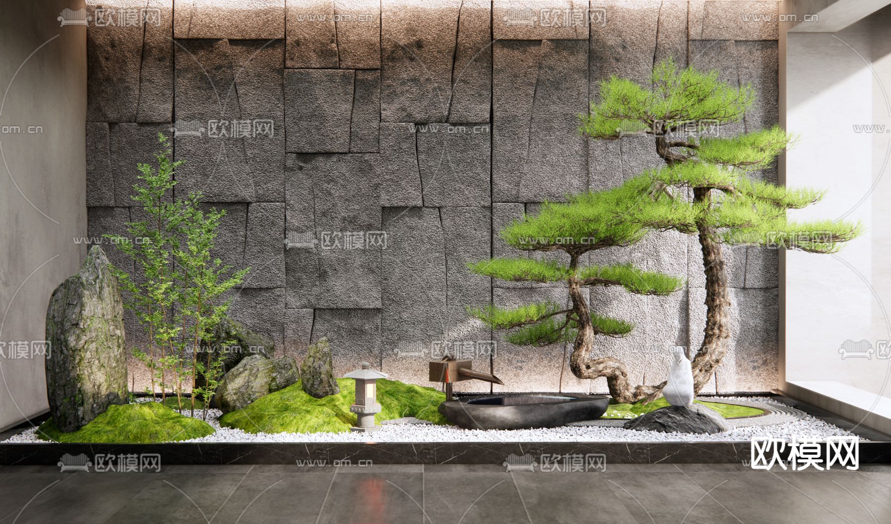 室内造景 植物堆3d模型下载