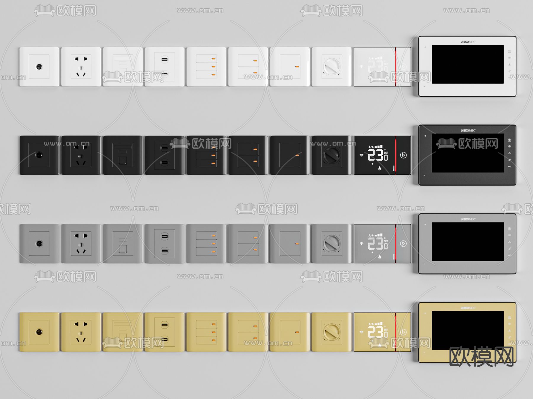 开关 插座 控制面板 门禁3d模型下载（渲染图1）