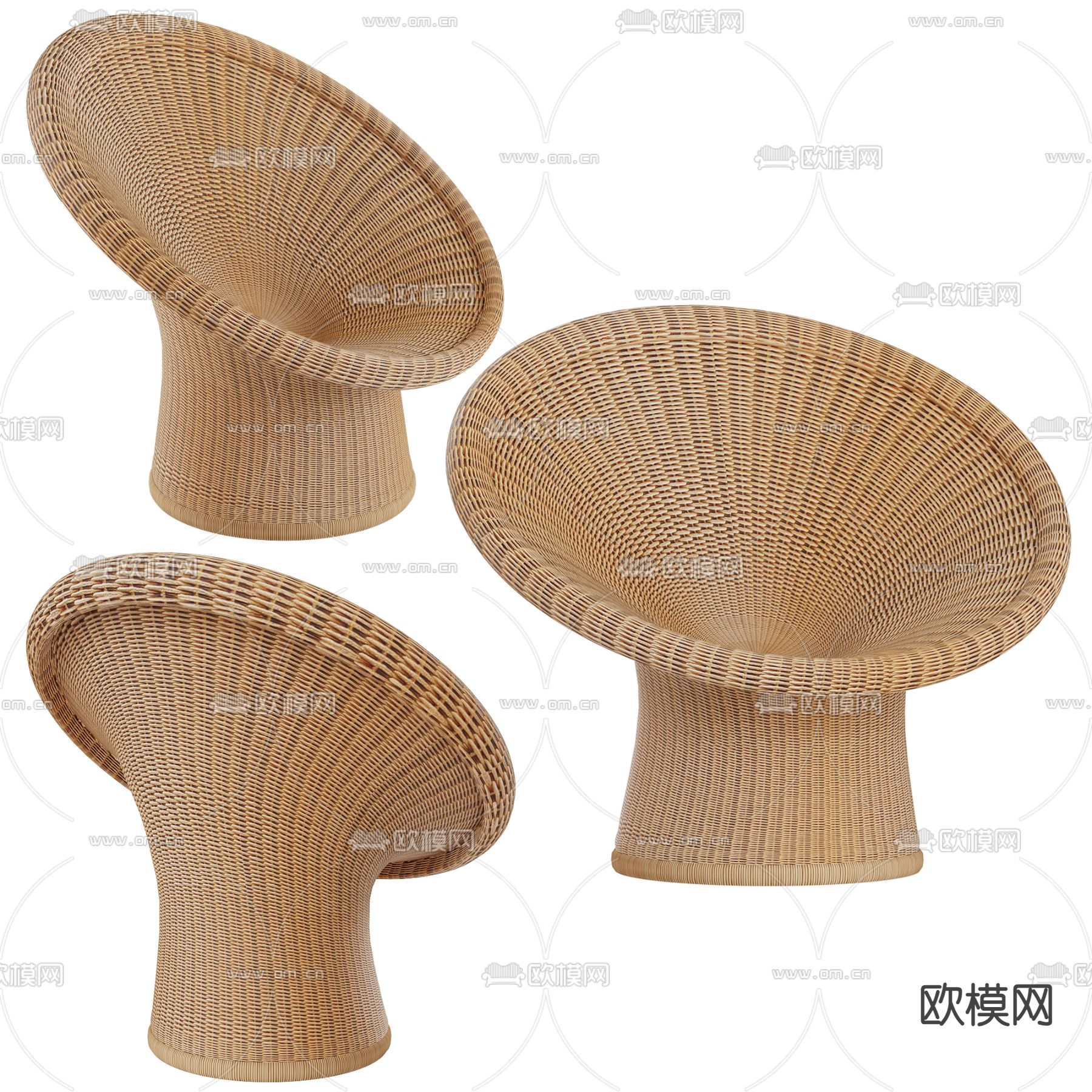 户外椅 藤编椅 休闲椅3d模型下载