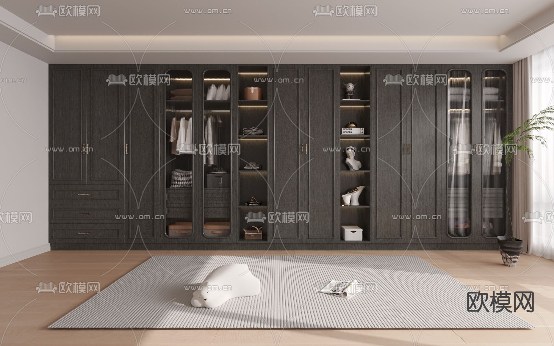 法式衣柜 衣橱3d模型下载