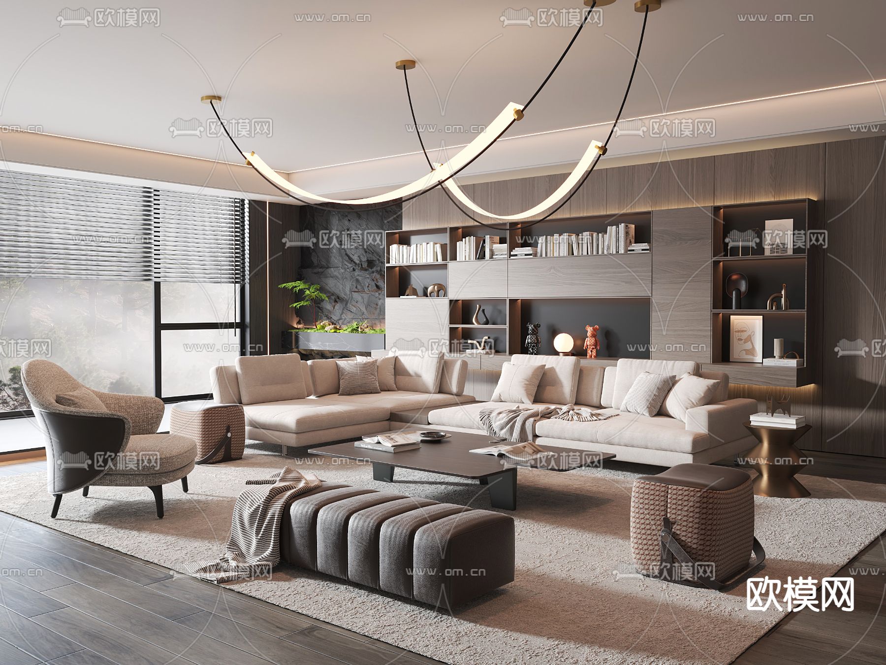 Minotti 组合沙发 客厅3d模型下载