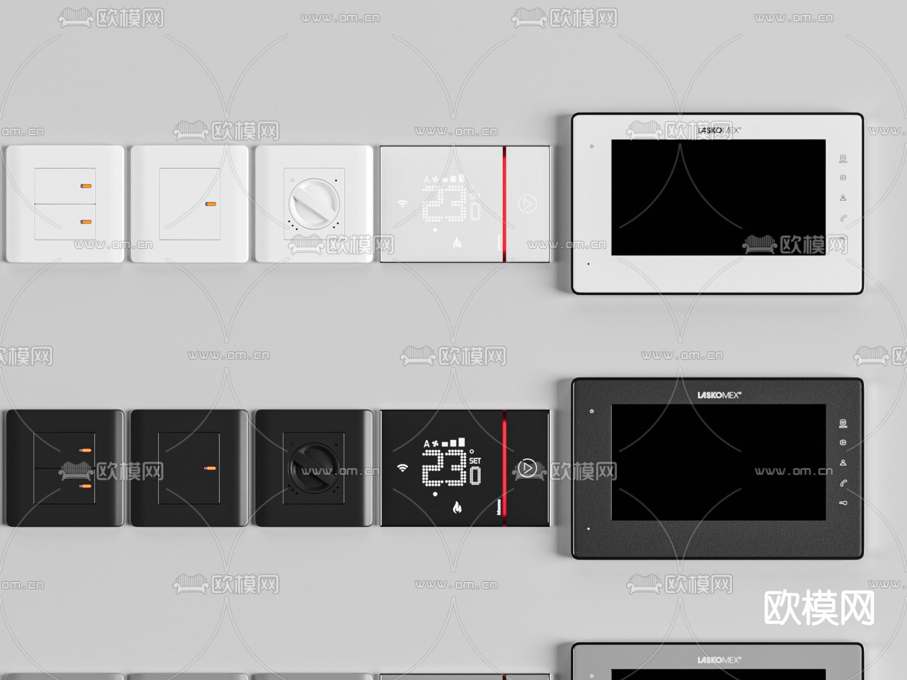 开关 插座 控制面板 门禁3d模型下载（渲染图2）