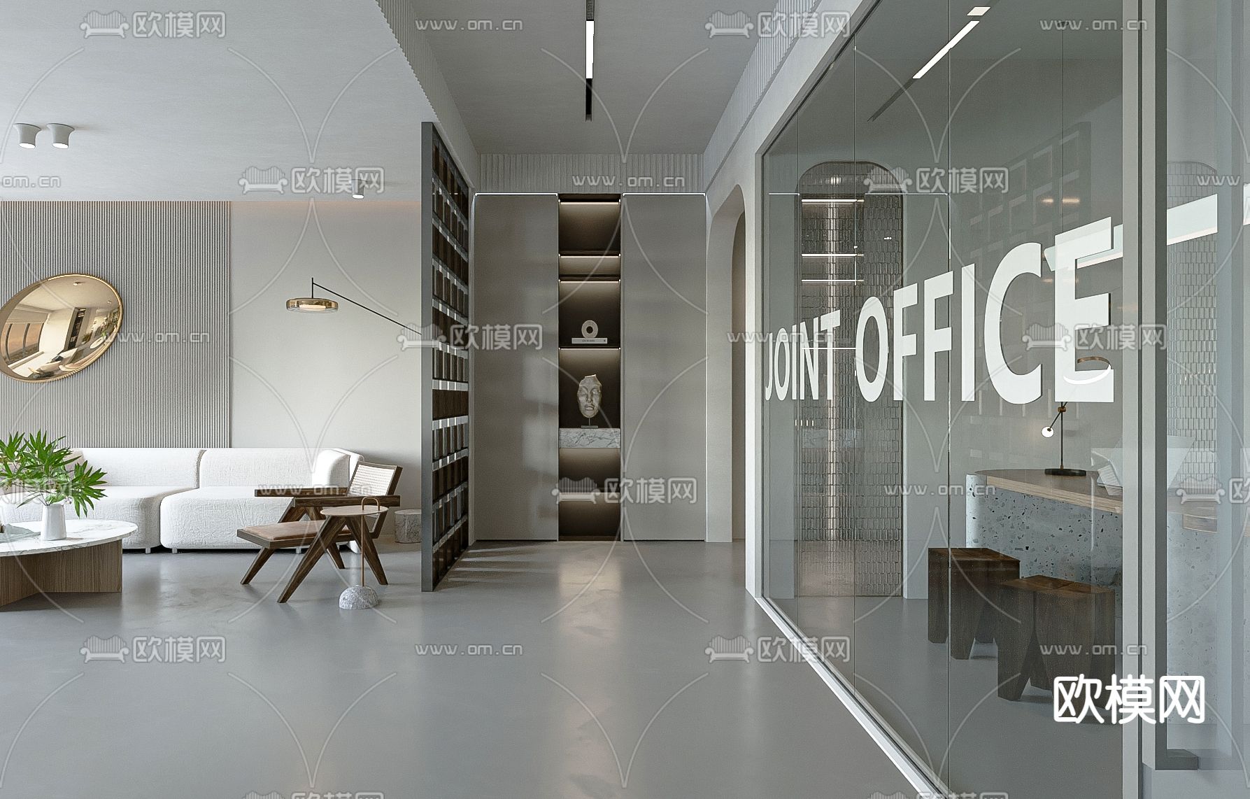 现代办公室茶水间su模型下载（渲染图4）