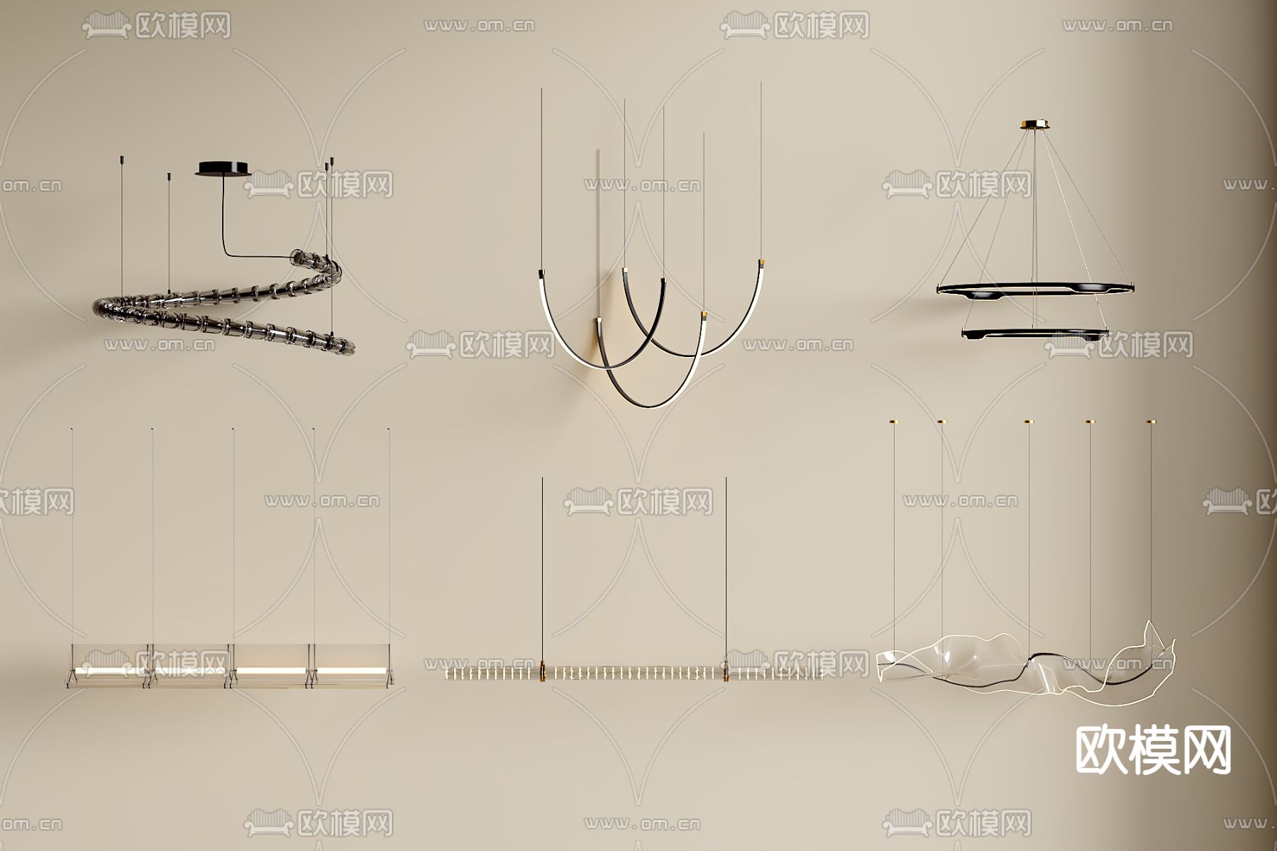 现代吊灯 水晶吊灯3d模型下载