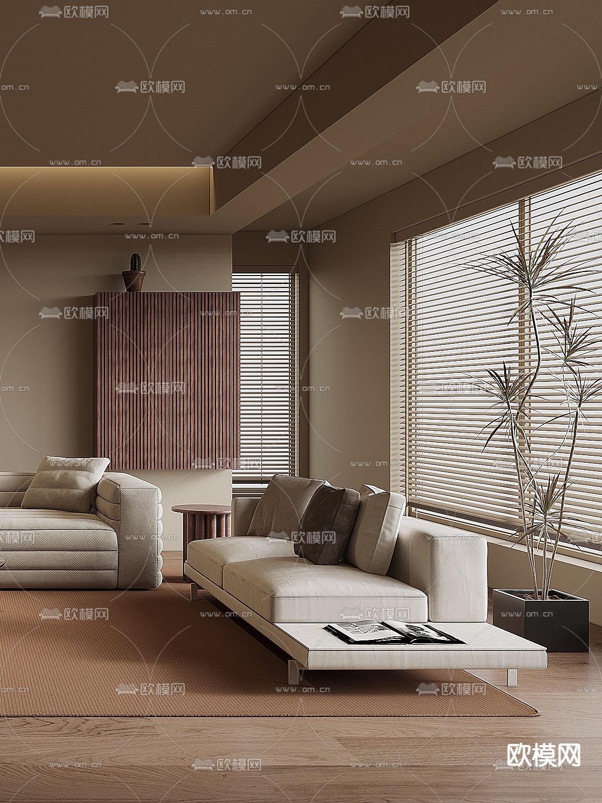 中古风客厅3d模型下载（渲染图2）