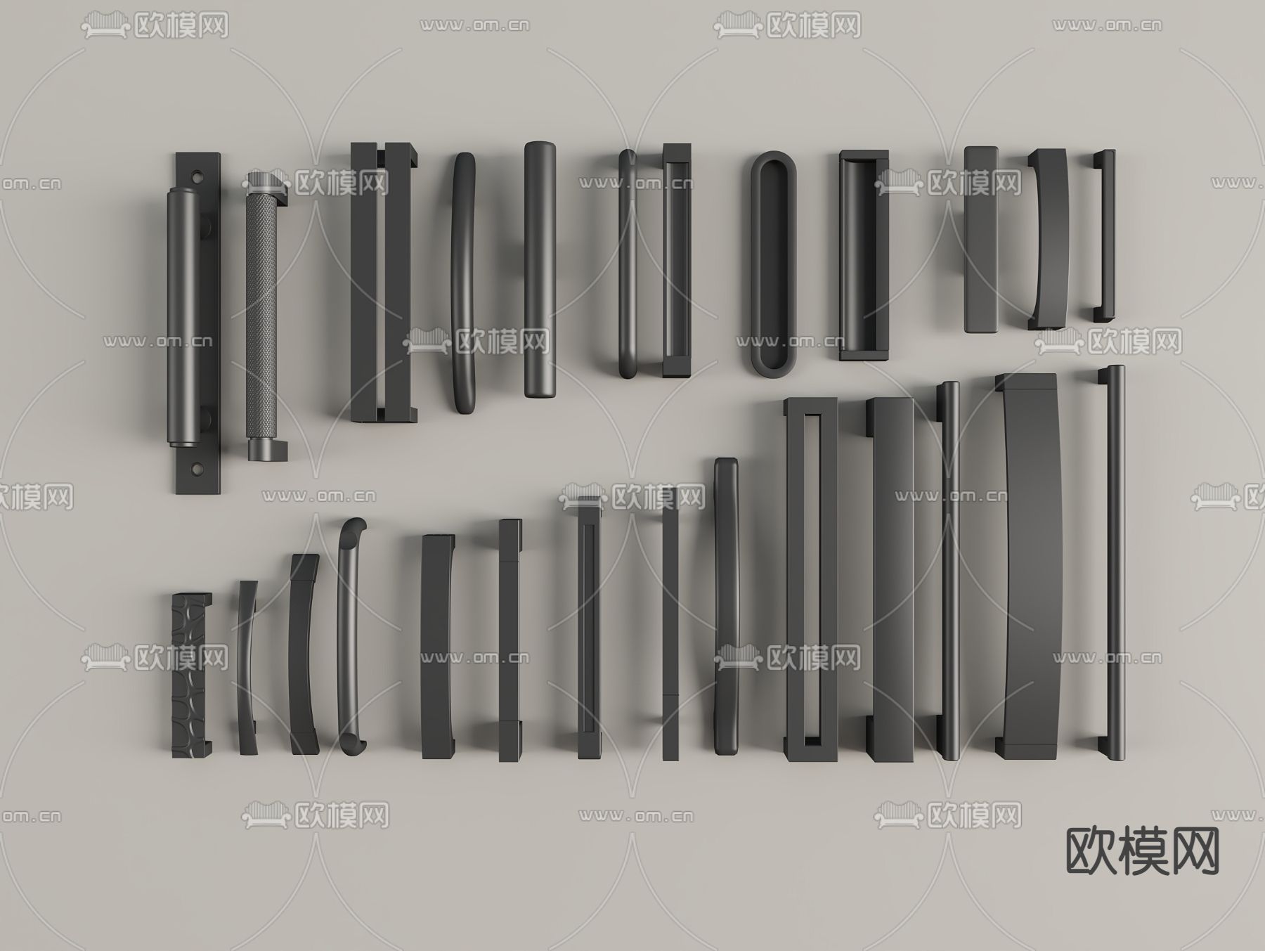 衣柜门把手 拉手3d模型下载