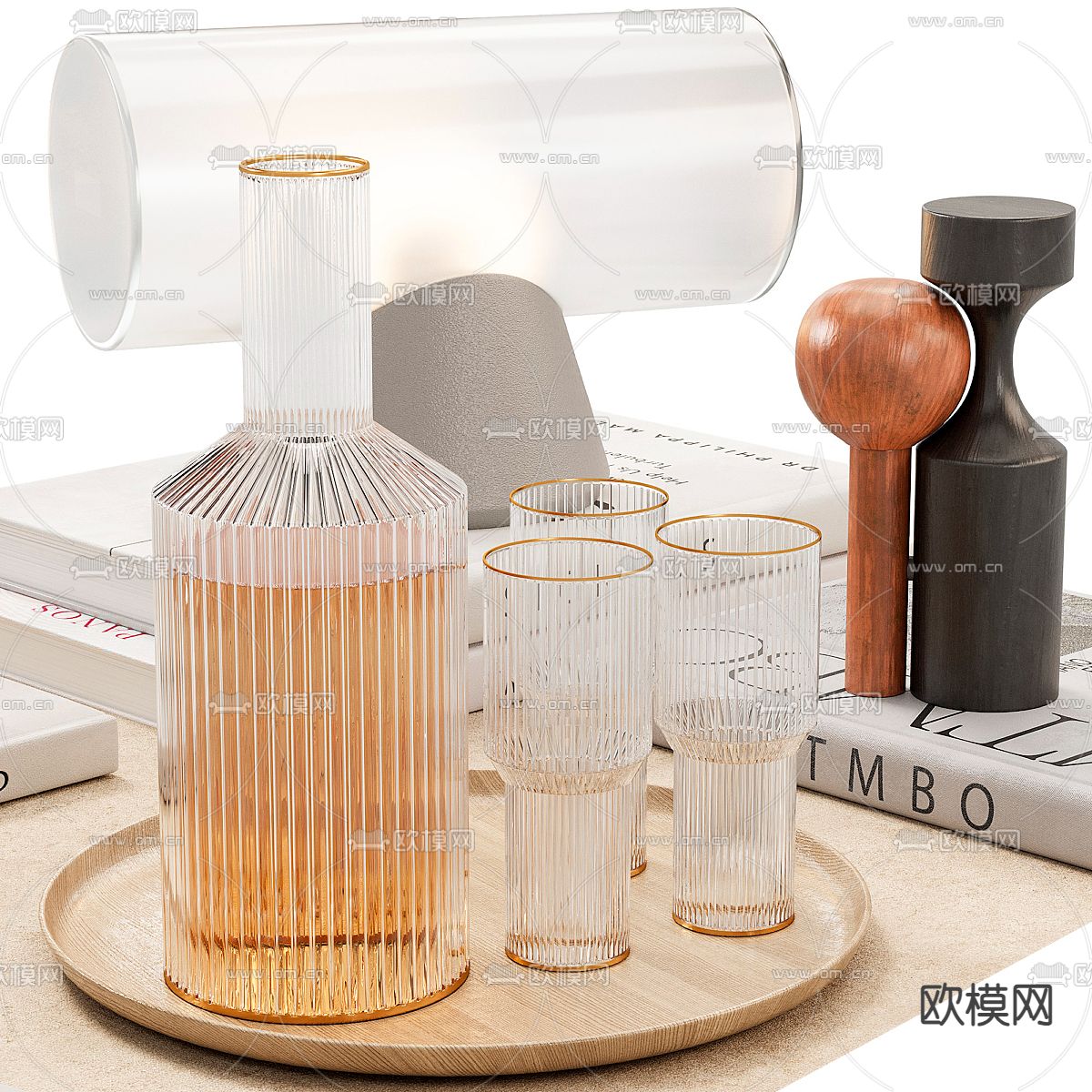 桌面摆件 香薰 台灯3d模型下载（渲染图2）