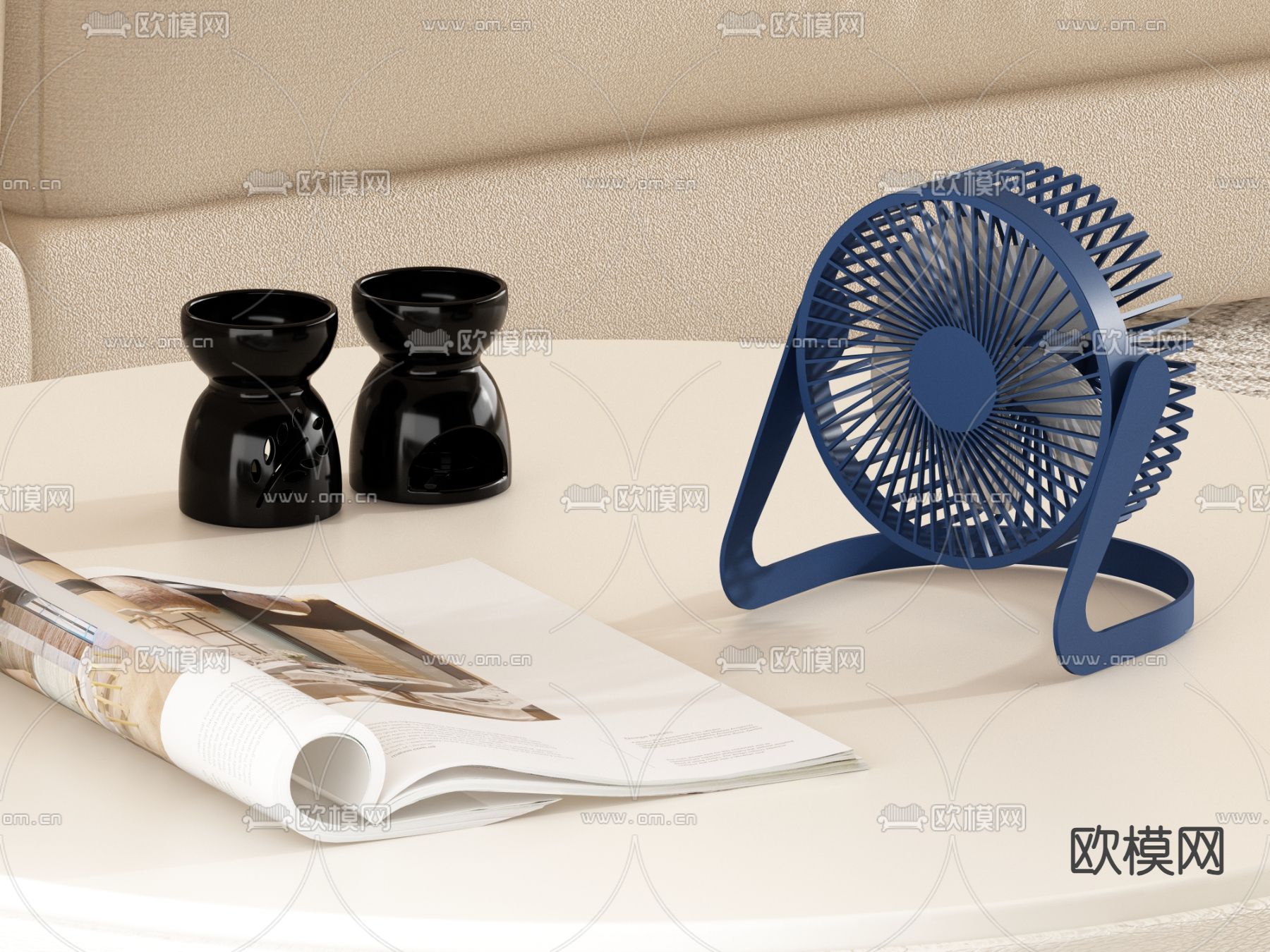 香薰 烛台 小风扇3d模型下载