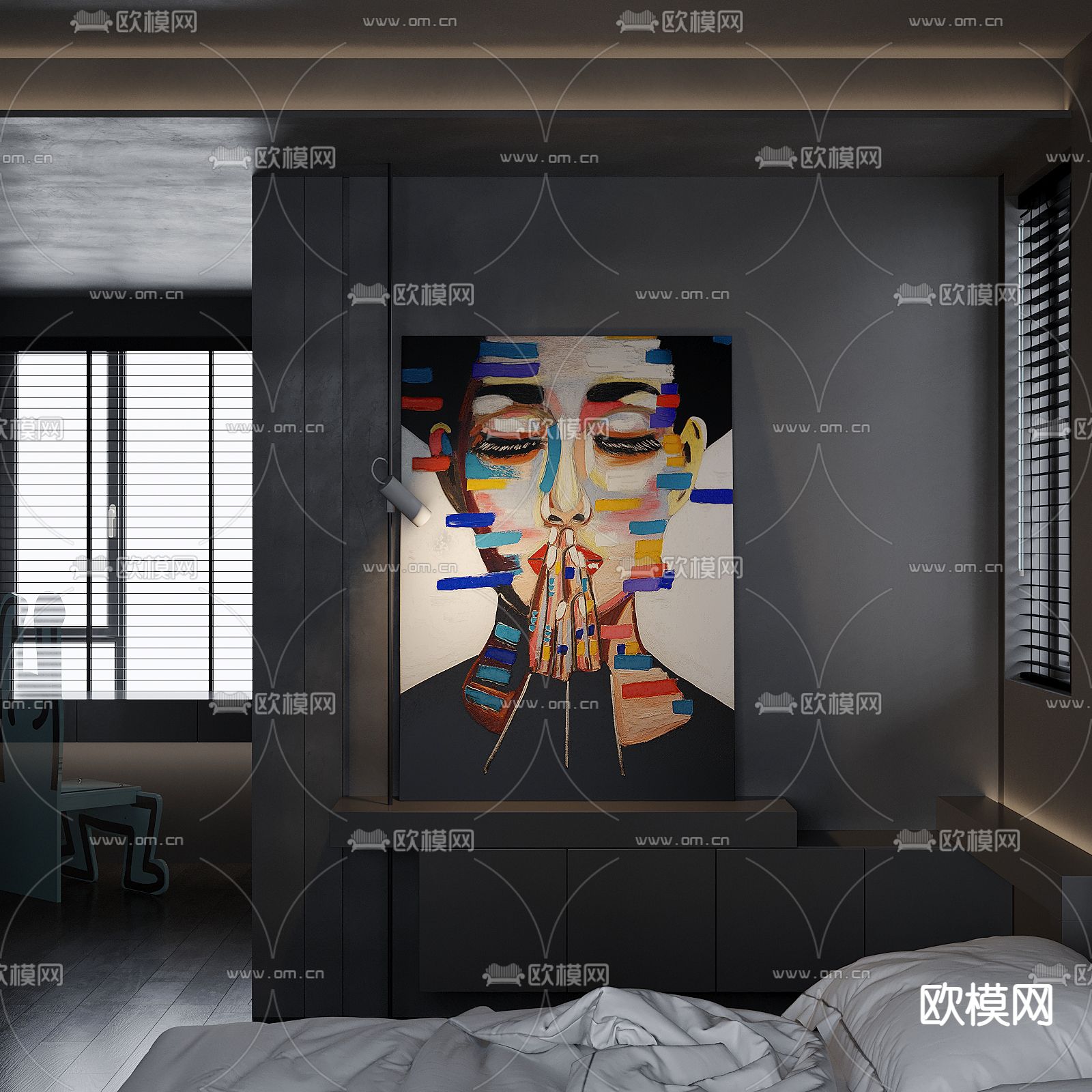 装饰画 抽象画 人物画3d模型下载