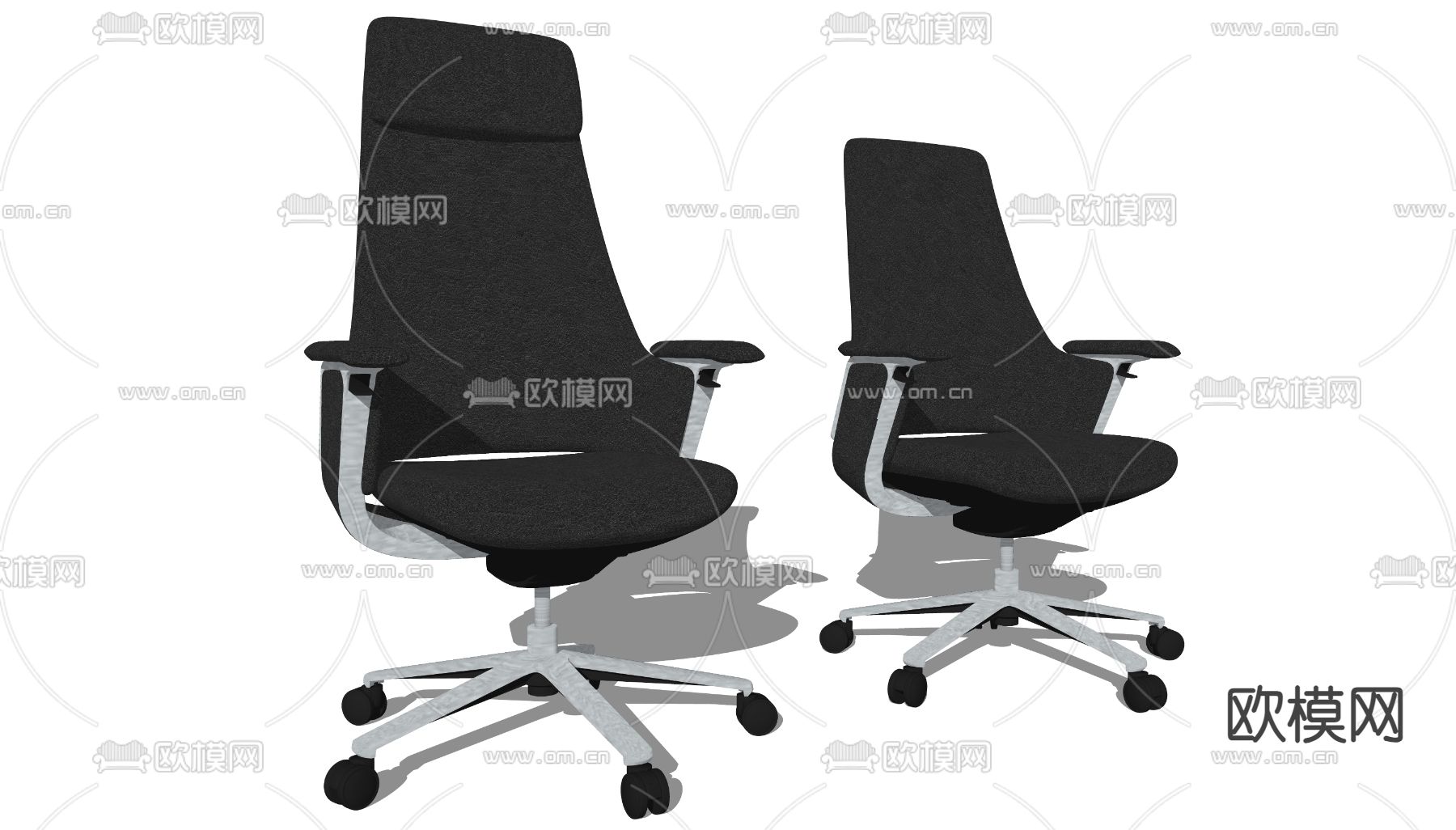 办公椅 皮椅 转椅su模型下载（渲染图1）