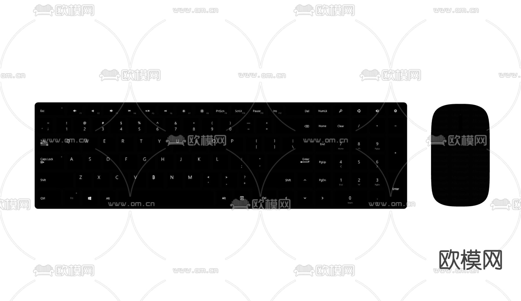 现代鼠标键盘su模型下载（渲染图1）