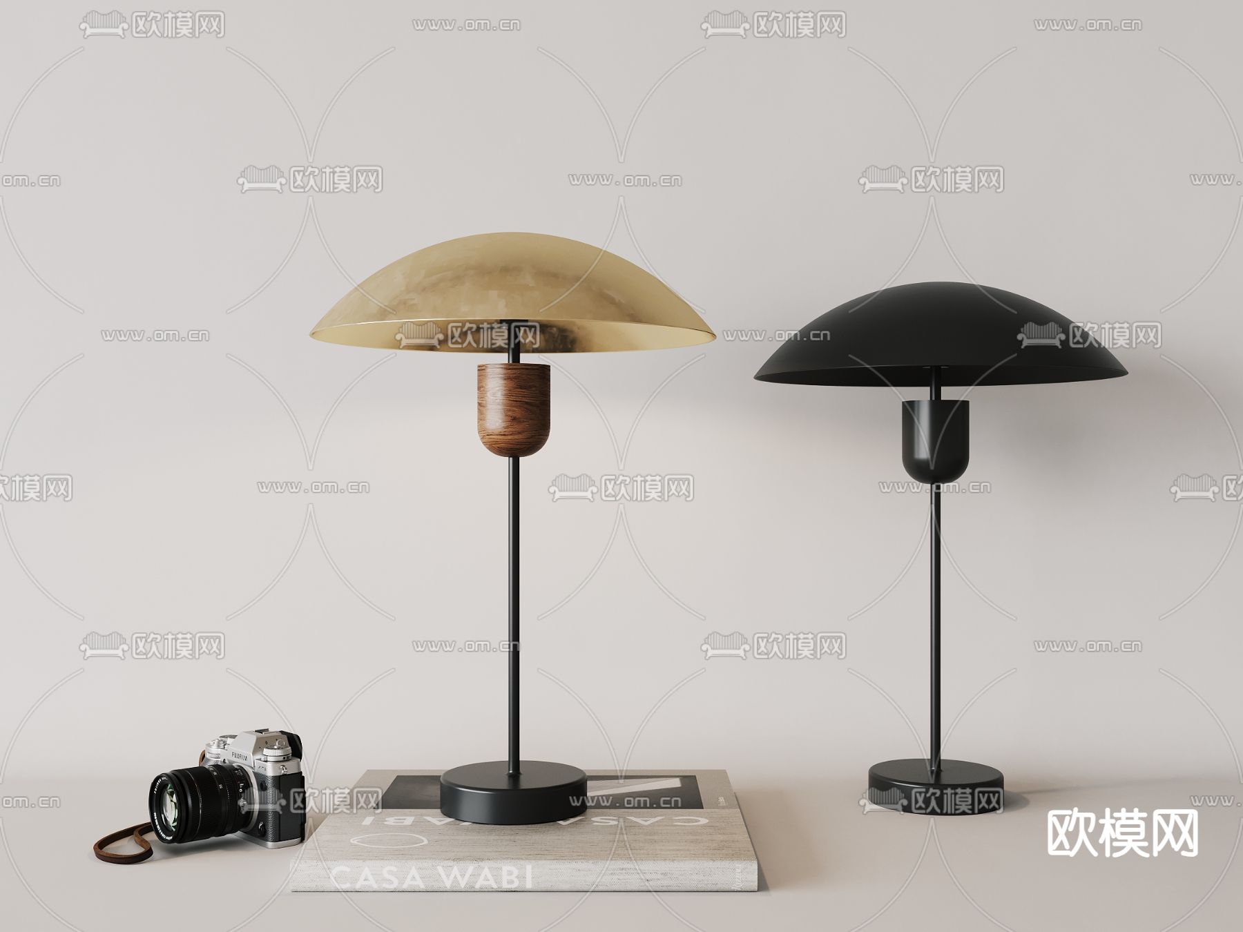 现代台灯su模型下载（渲染图2）