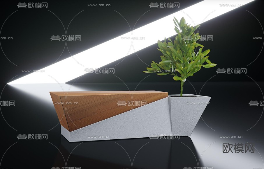 户外椅 树池椅 公共椅3d模型下载