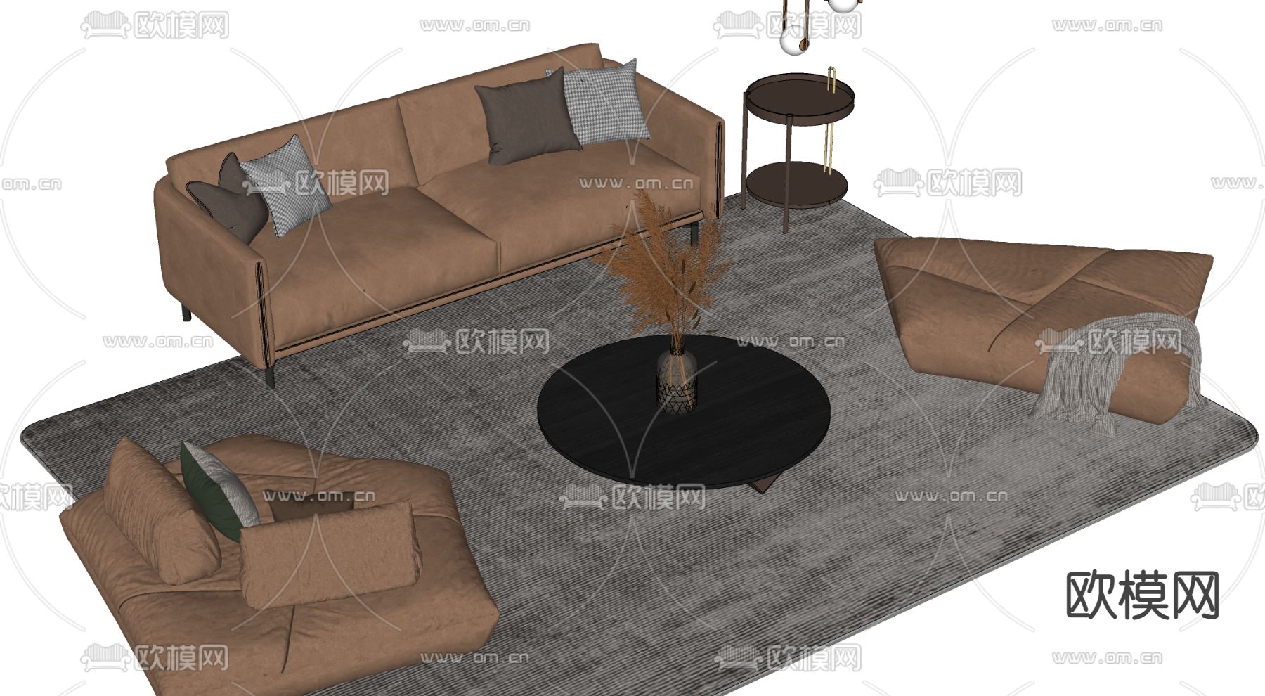 Minotti现代组合沙发su模型下载（渲染图2）