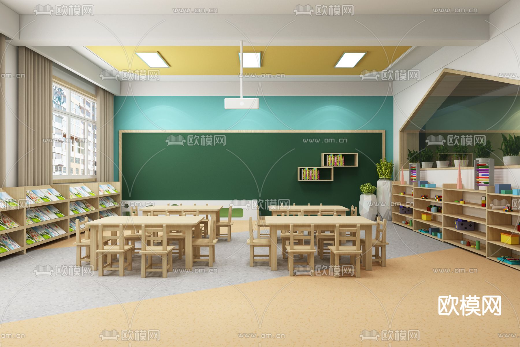 幼儿园 教室 班级3d模型下载（渲染图2）