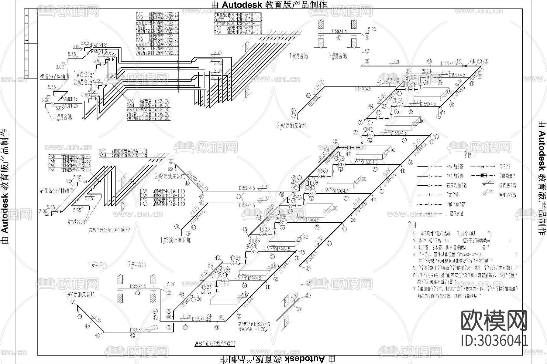 污水处理厂 沉淀池 泵站 过滤池 水处理cad施工图下载（渲染图7）