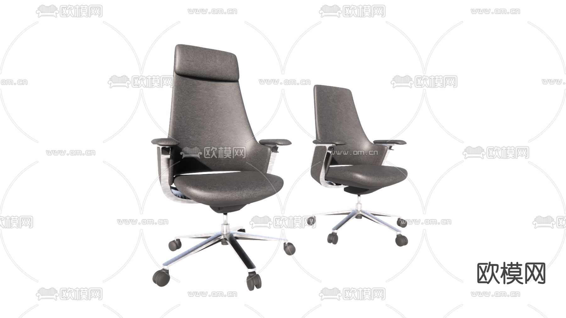 办公椅 皮椅 转椅su模型下载（渲染图2）