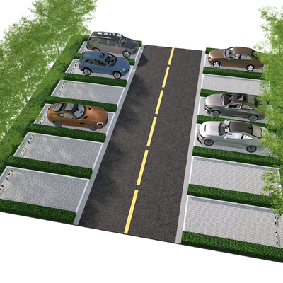  生态停车场su模型 