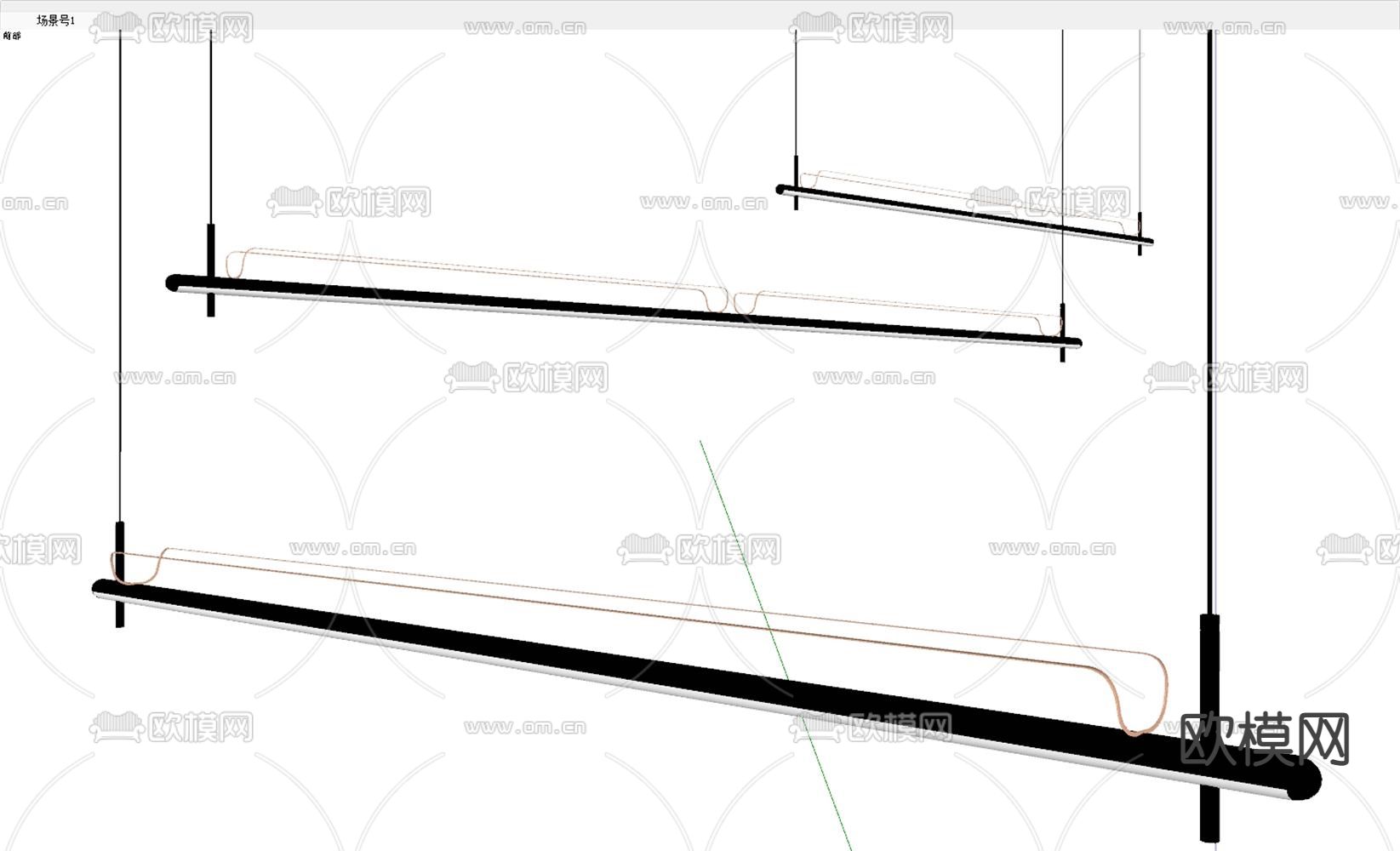 轻奢吊灯 餐厅吊灯su模型下载（渲染图2）