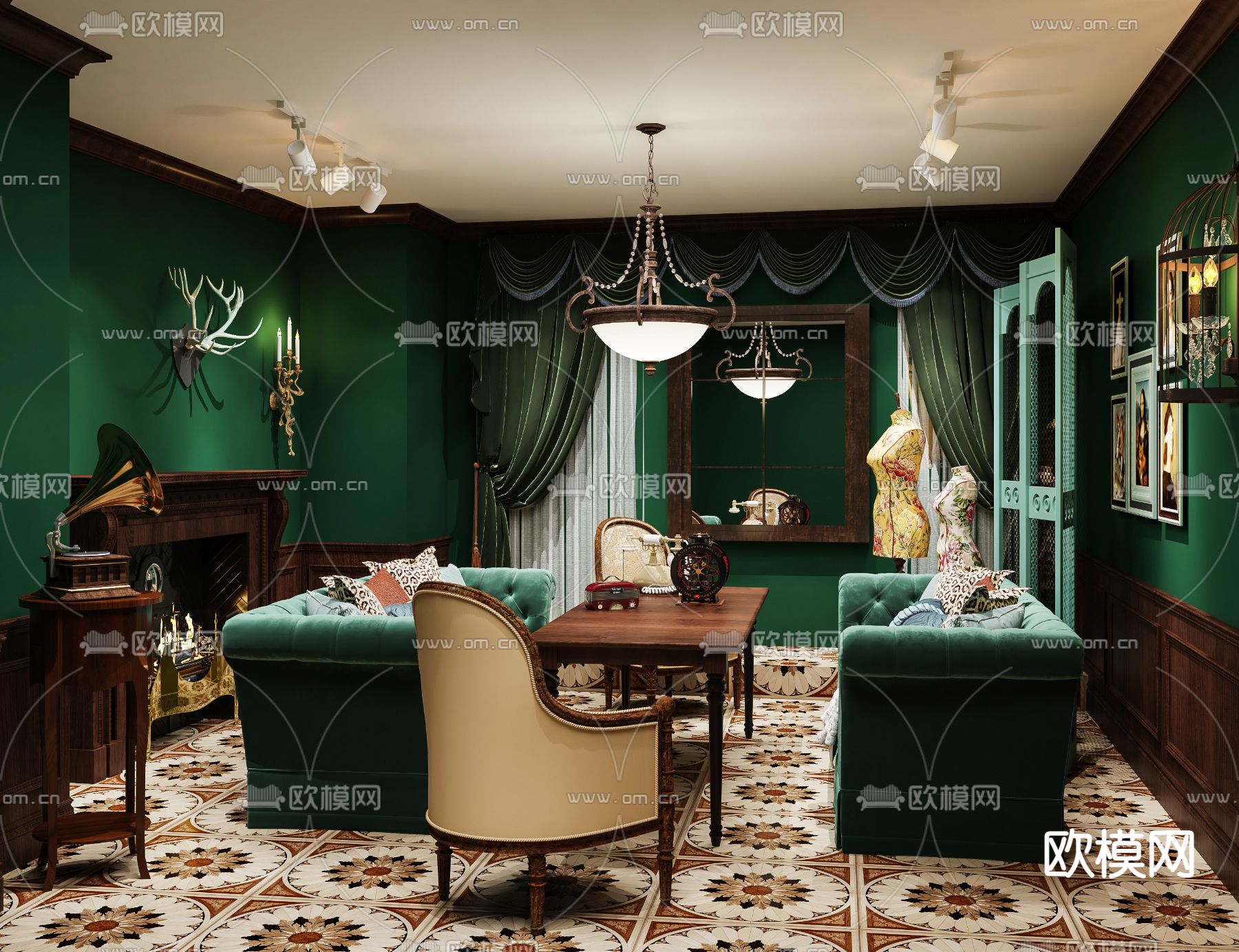 美式剧本杀3d模型下载