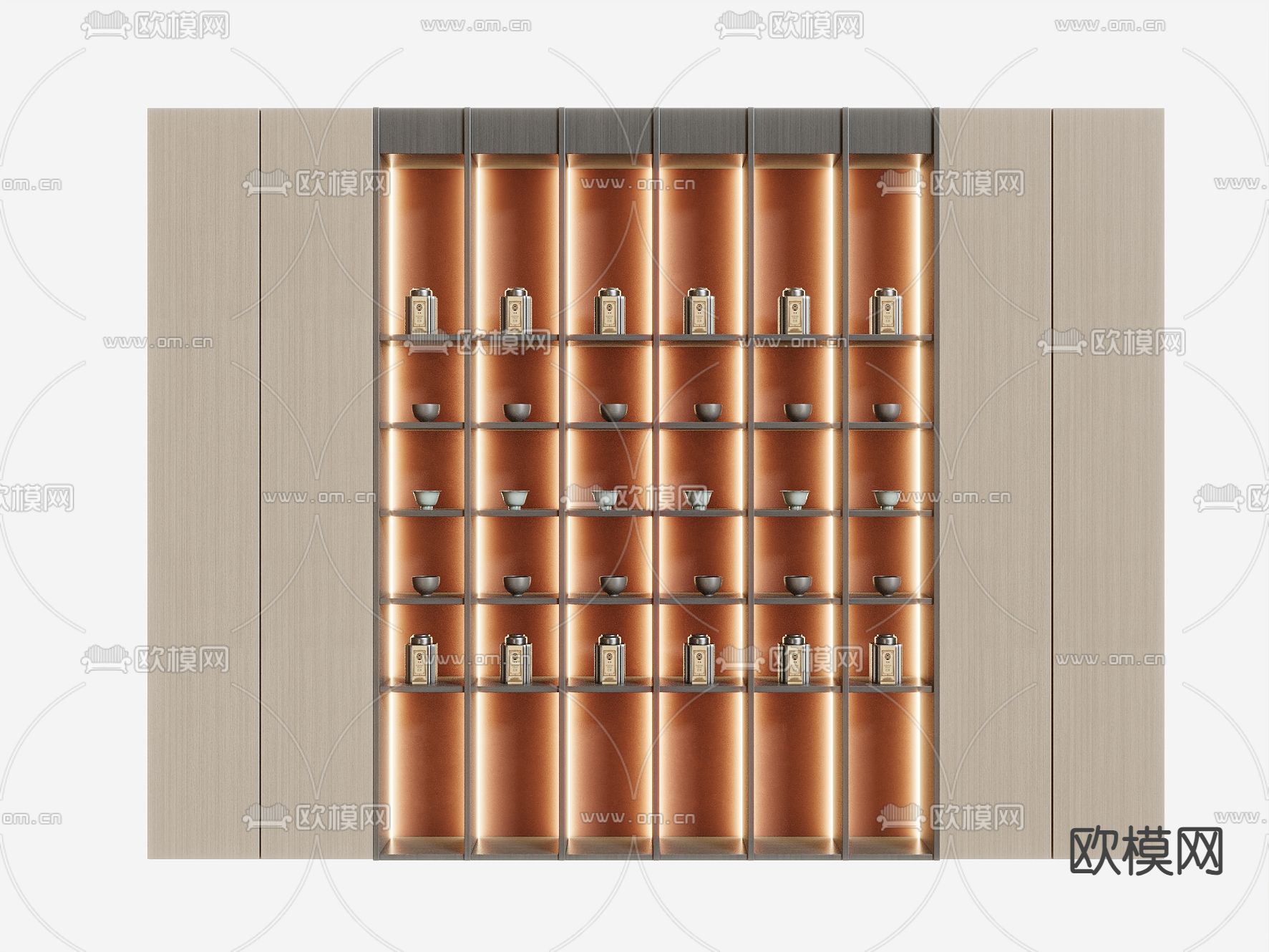 新中式装饰柜 茶水柜 陈列柜3d模型下载