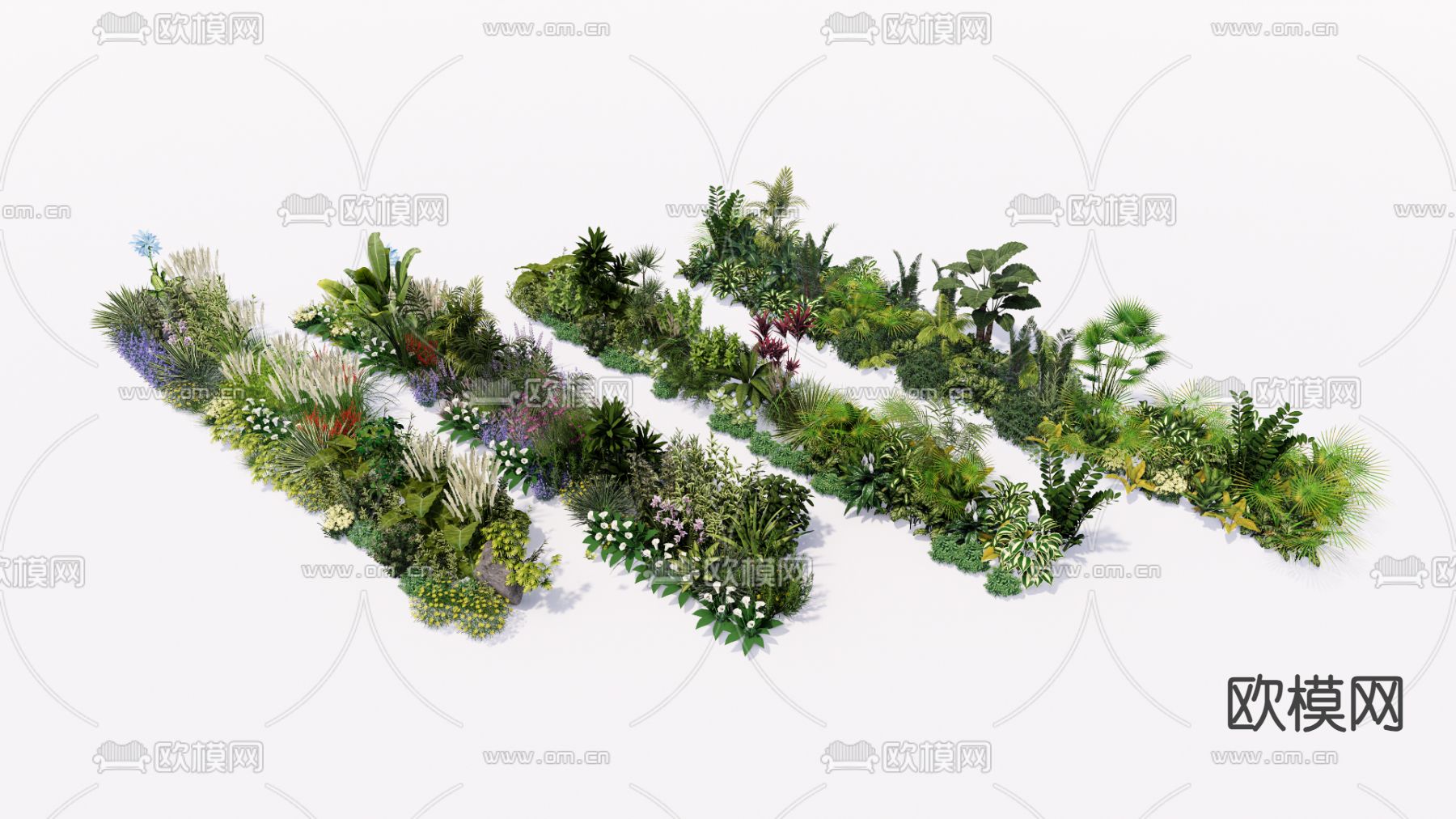 绿植灌木 杂草 花草su模型下载（渲染图2）